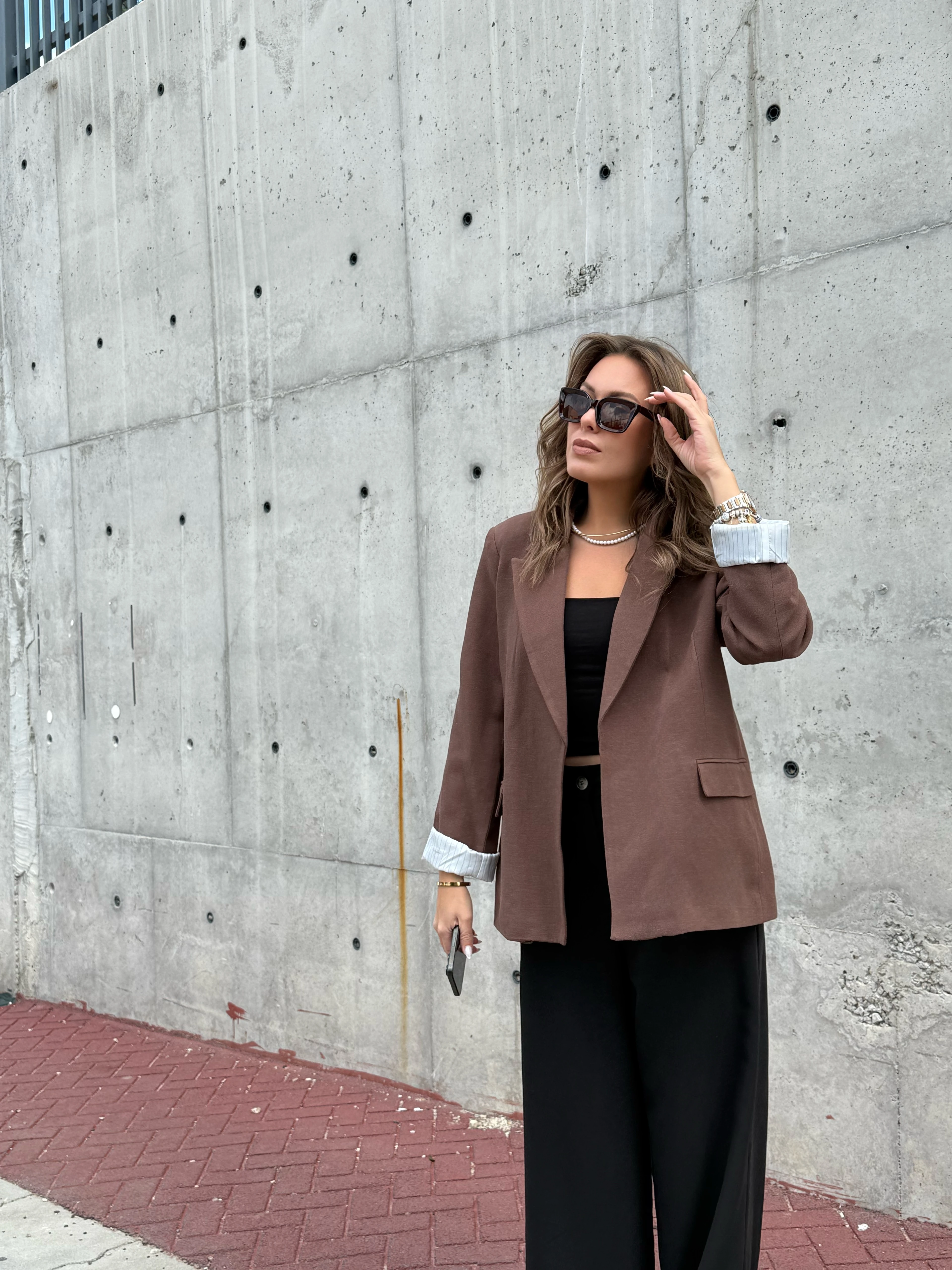 Çizgili Astarlı Keten Ceket 