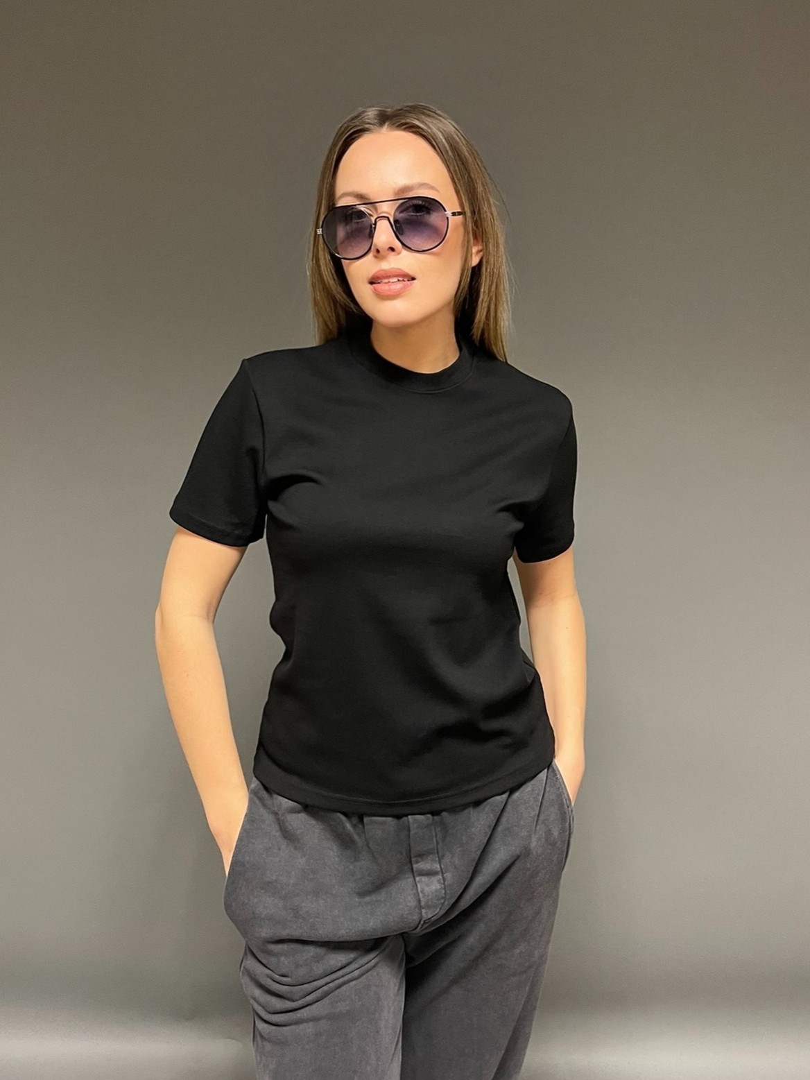 Slim Fit Kadın T-Shirt - Siyah