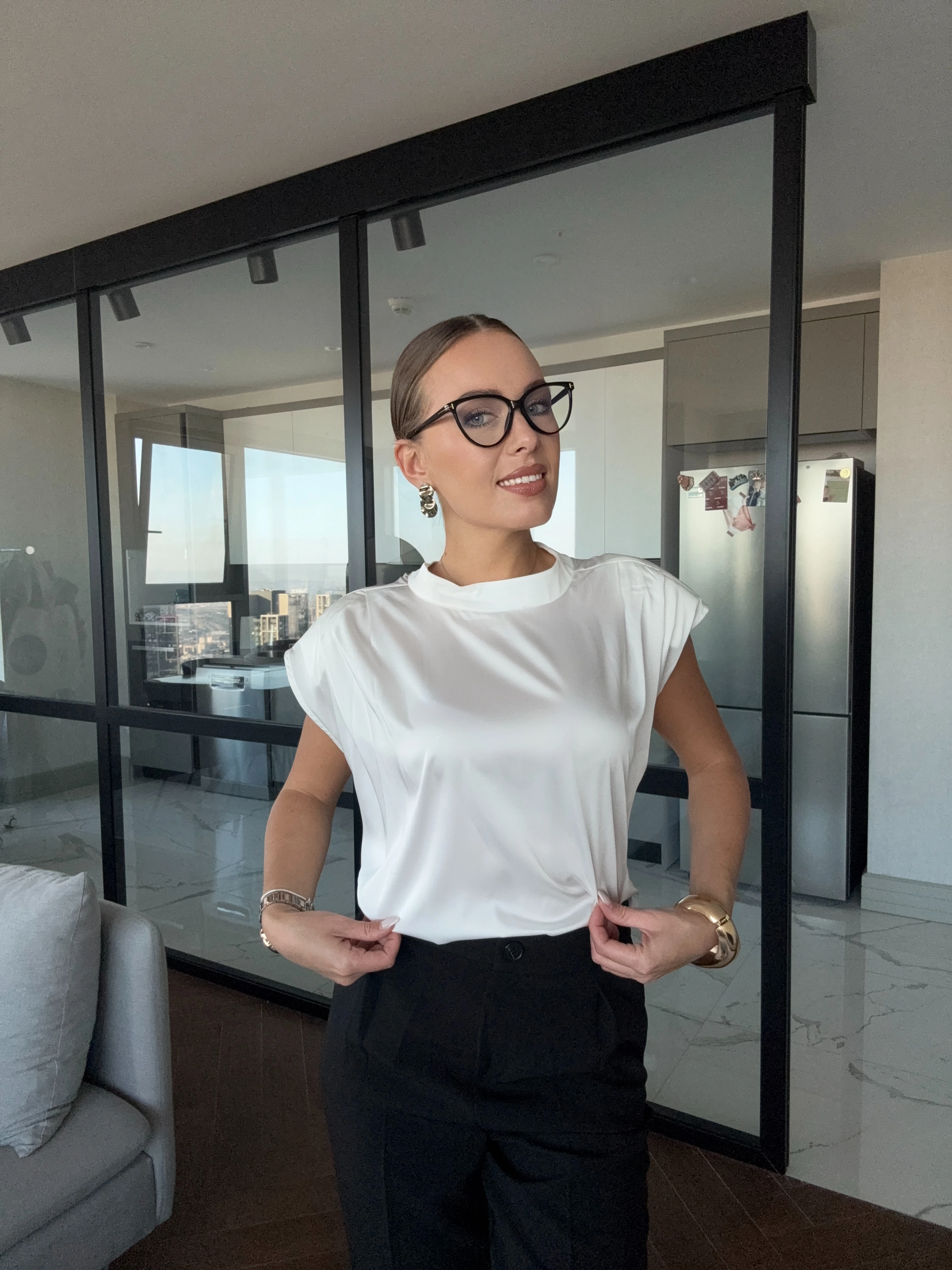 Bluz 'Lustre' - Ekru