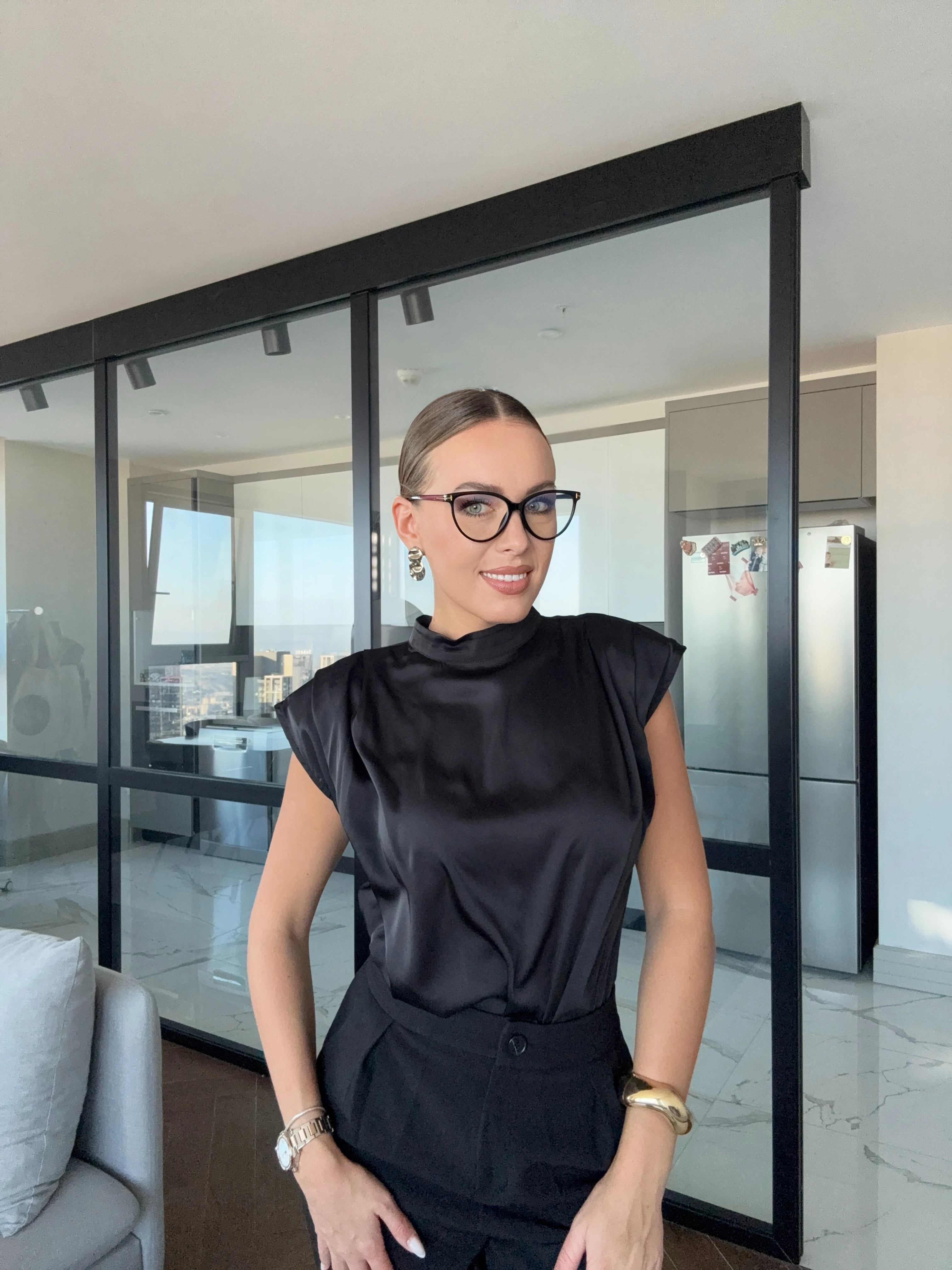 Bluz 'Lustre' - Siyah