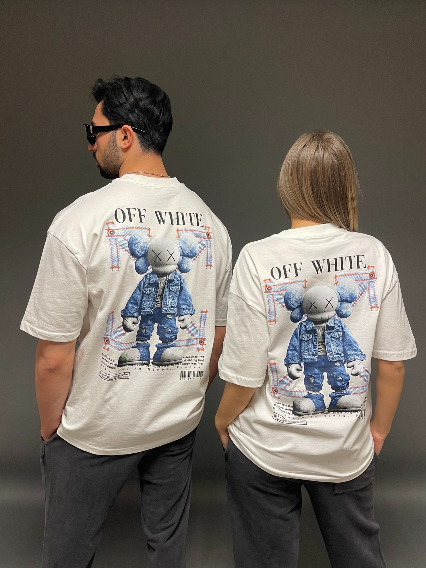 Off-White' Baskılı Unisex T-Shirt - Beyaz
