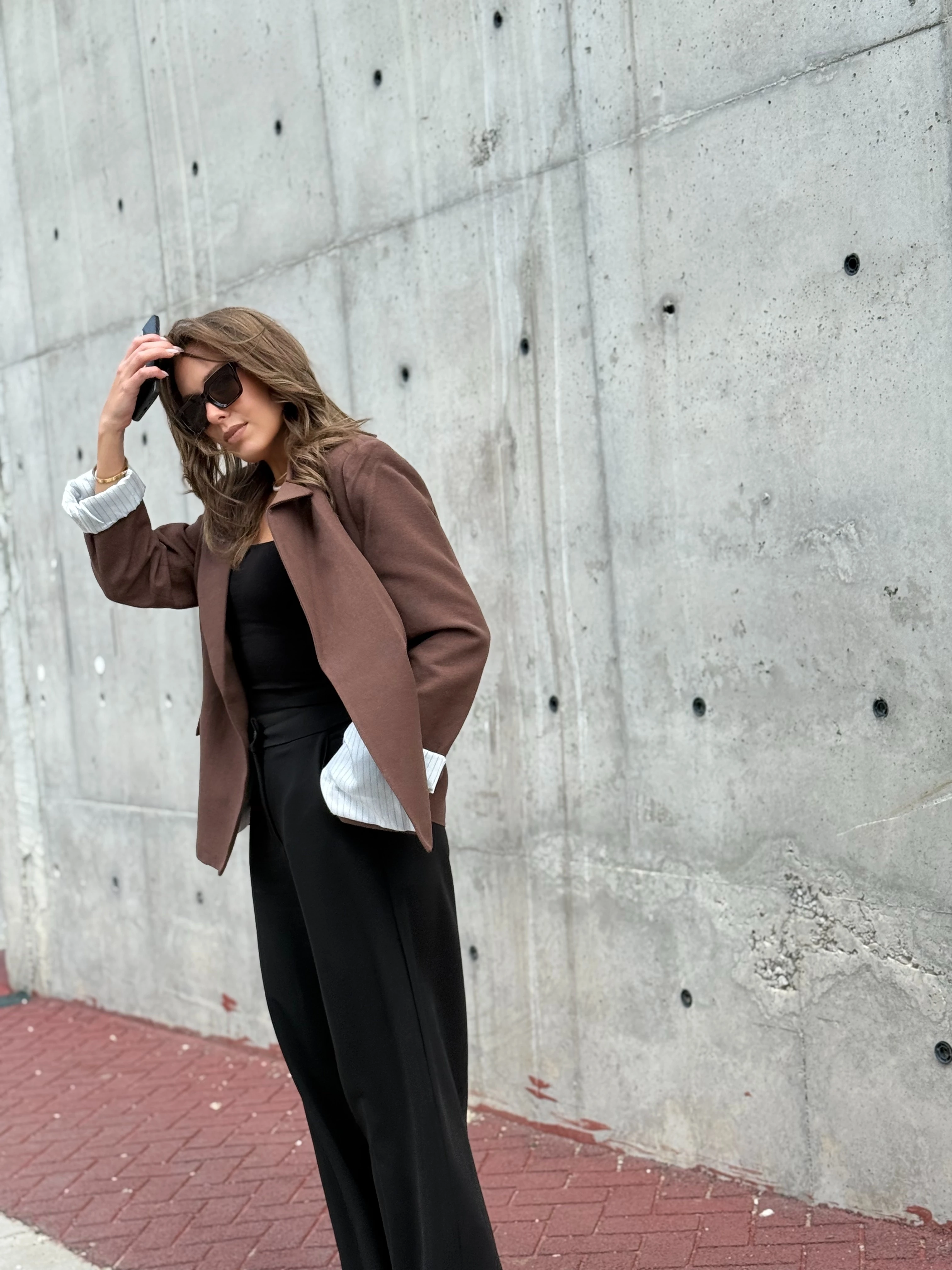 Çizgili Astarlı Keten Ceket 