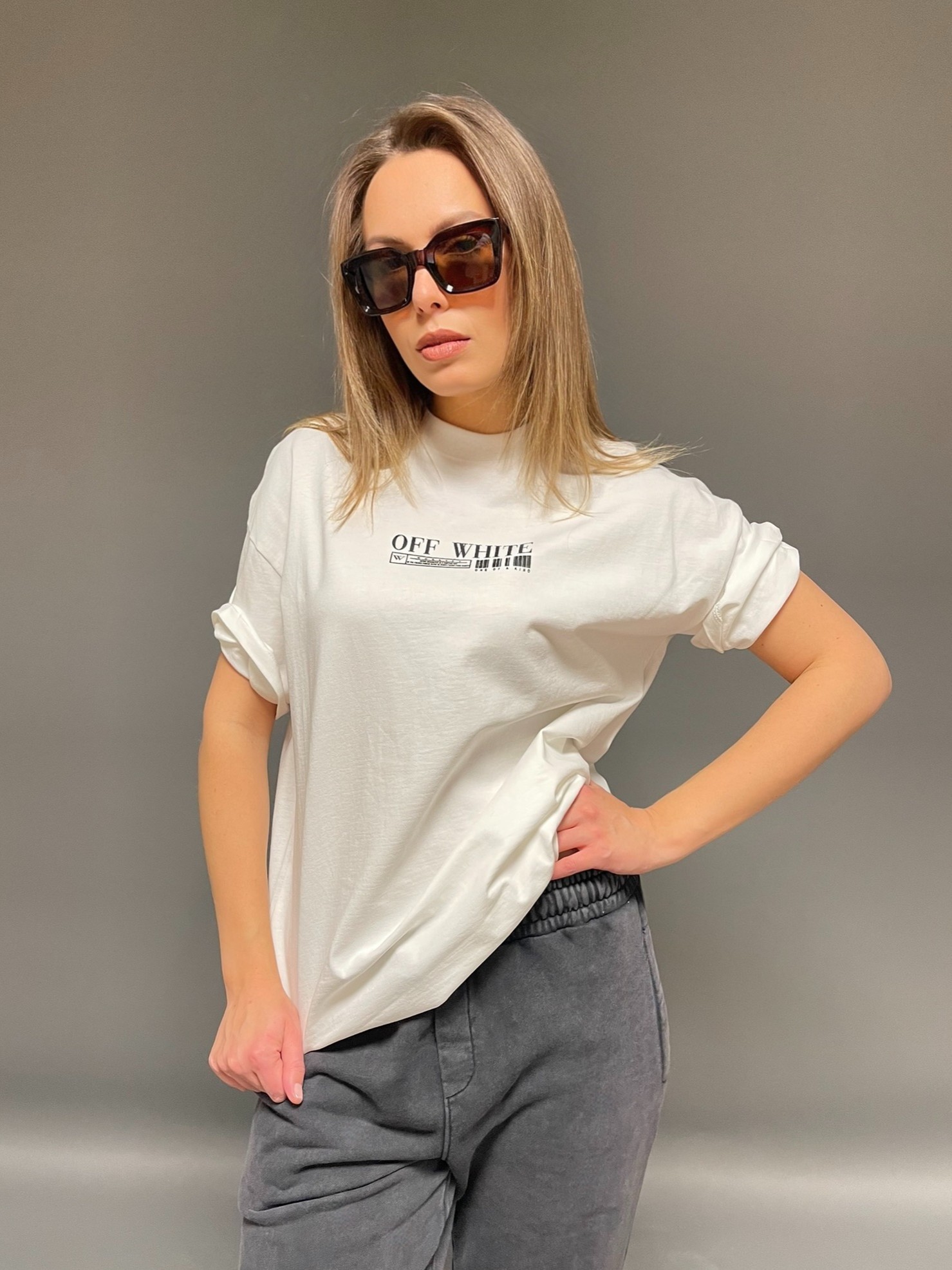 Off-White' Baskılı Unisex T-Shirt