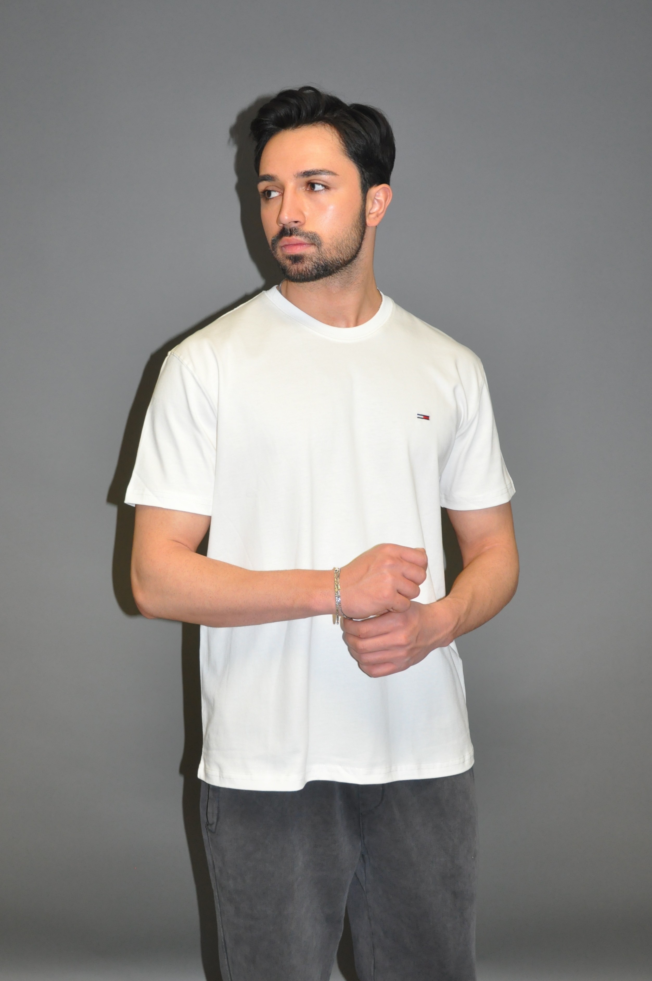 Tommy J's Nakış Logolu Unisex T-Shirt - Beyaz