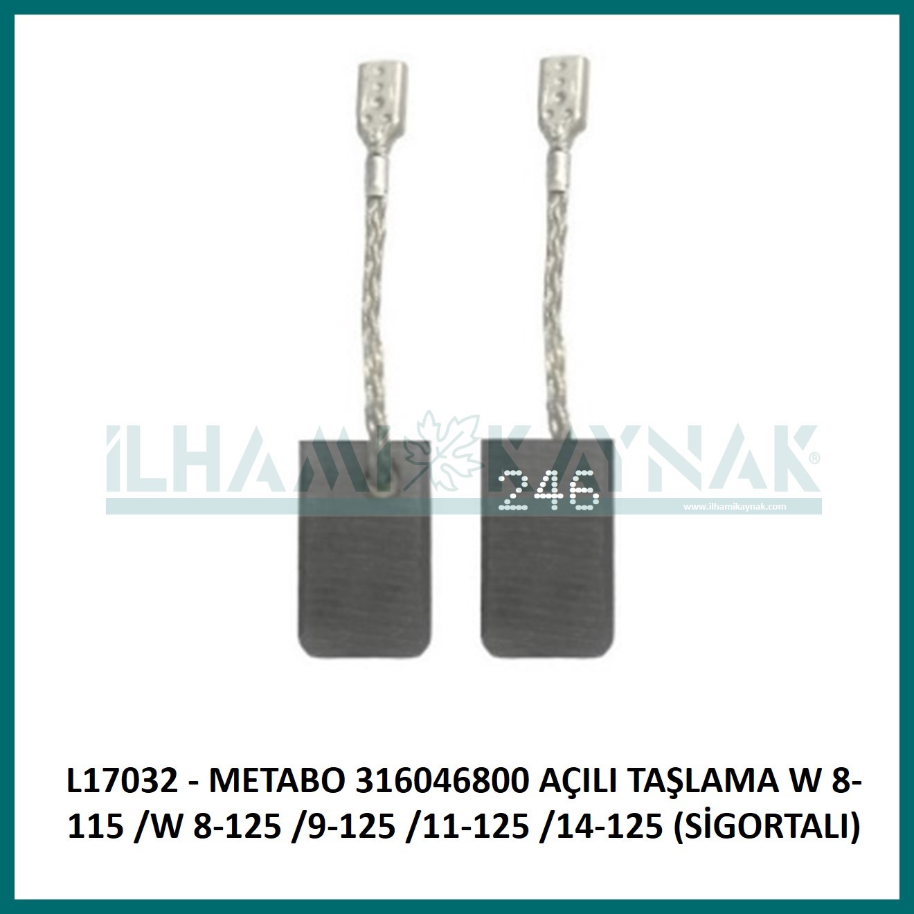 L17032 - METABO 316046800 AÇILI TAŞLAMA W 8-115 /W 8-125 /9-125 /11-125 /14-125 (SİGORTALI) - 5*10*15 mm - 100 Adet