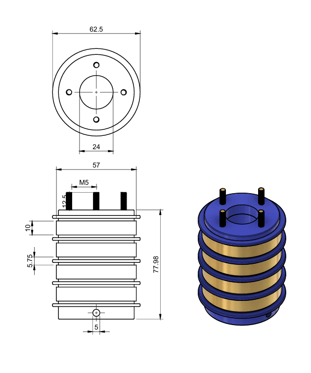 4 KONTAKLI İLETİŞİM BİLEZİĞİ | B57104 | 57*10 mm