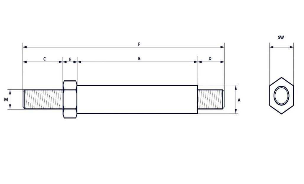 M16300 Ø 16x300 İZOLE MİL