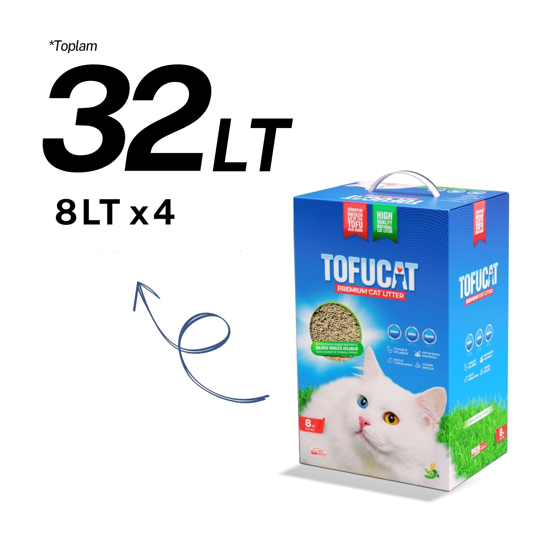 TofuCat 32 Litre (8 Litre x 4 Adet) Fırsat Paketi
