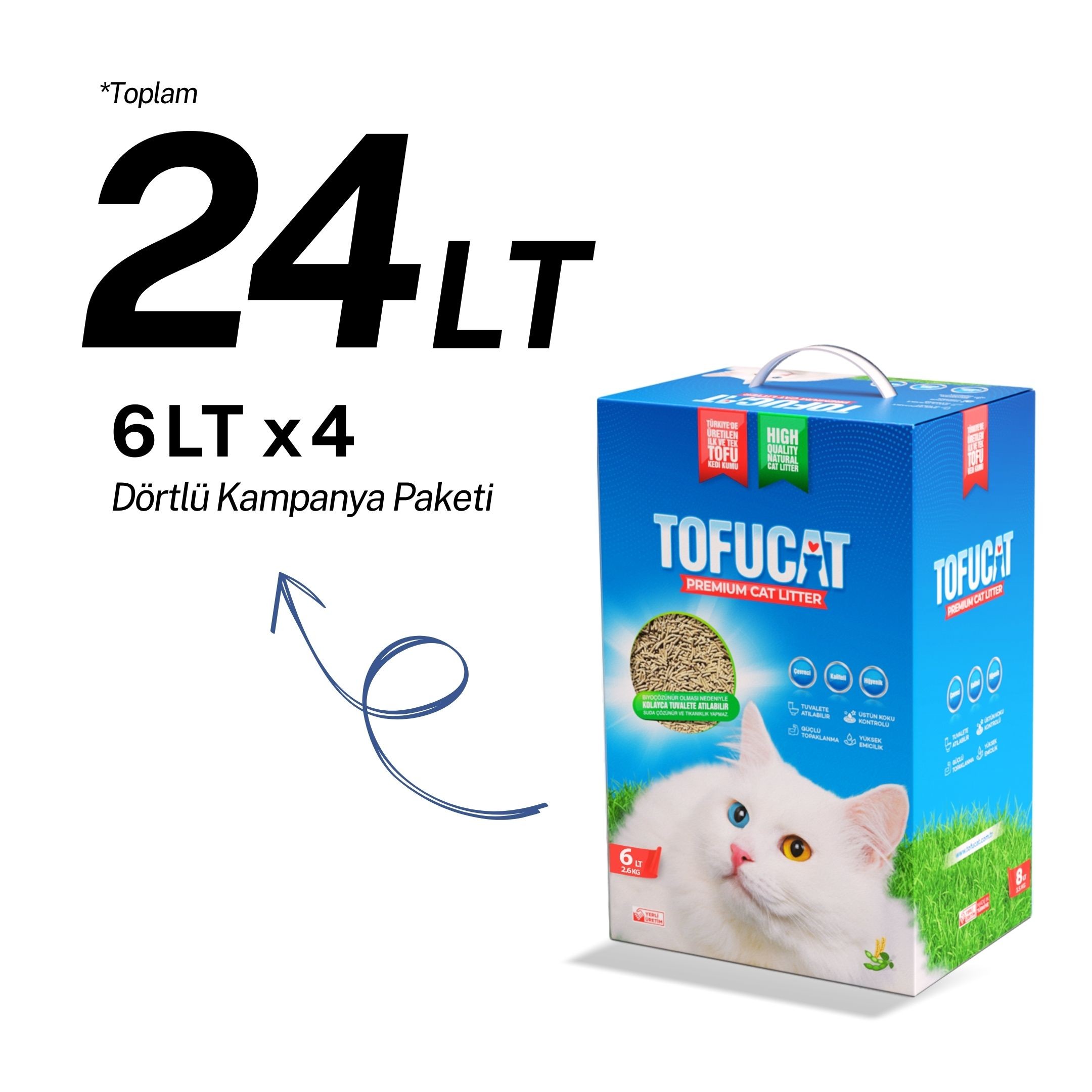 TofuCat 24 Litre (6 Litre x 4 Adet) Fırsat Paketi