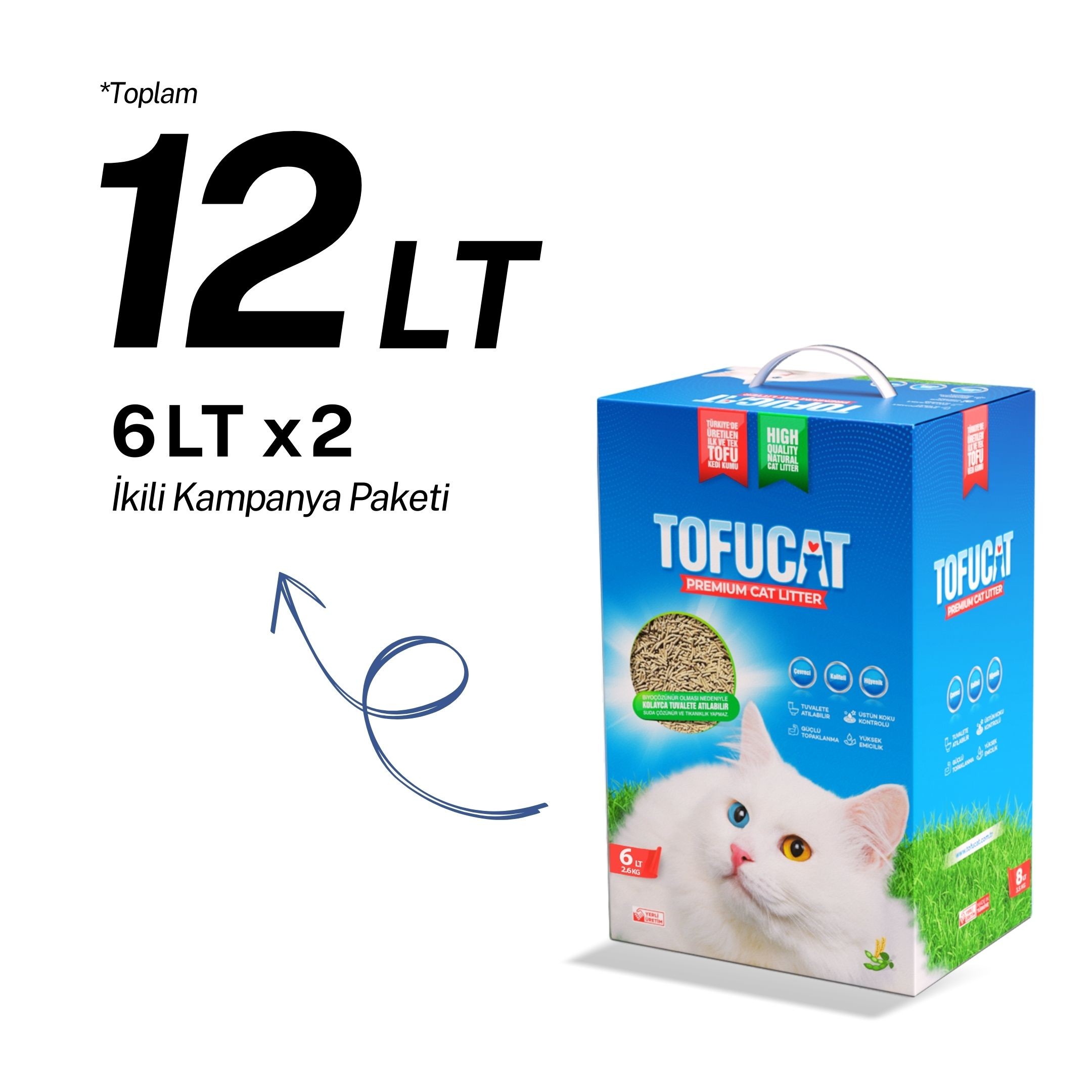 TofuCat 12 Litre (6 Litre x 2 Adet) Fırsat Paketi 