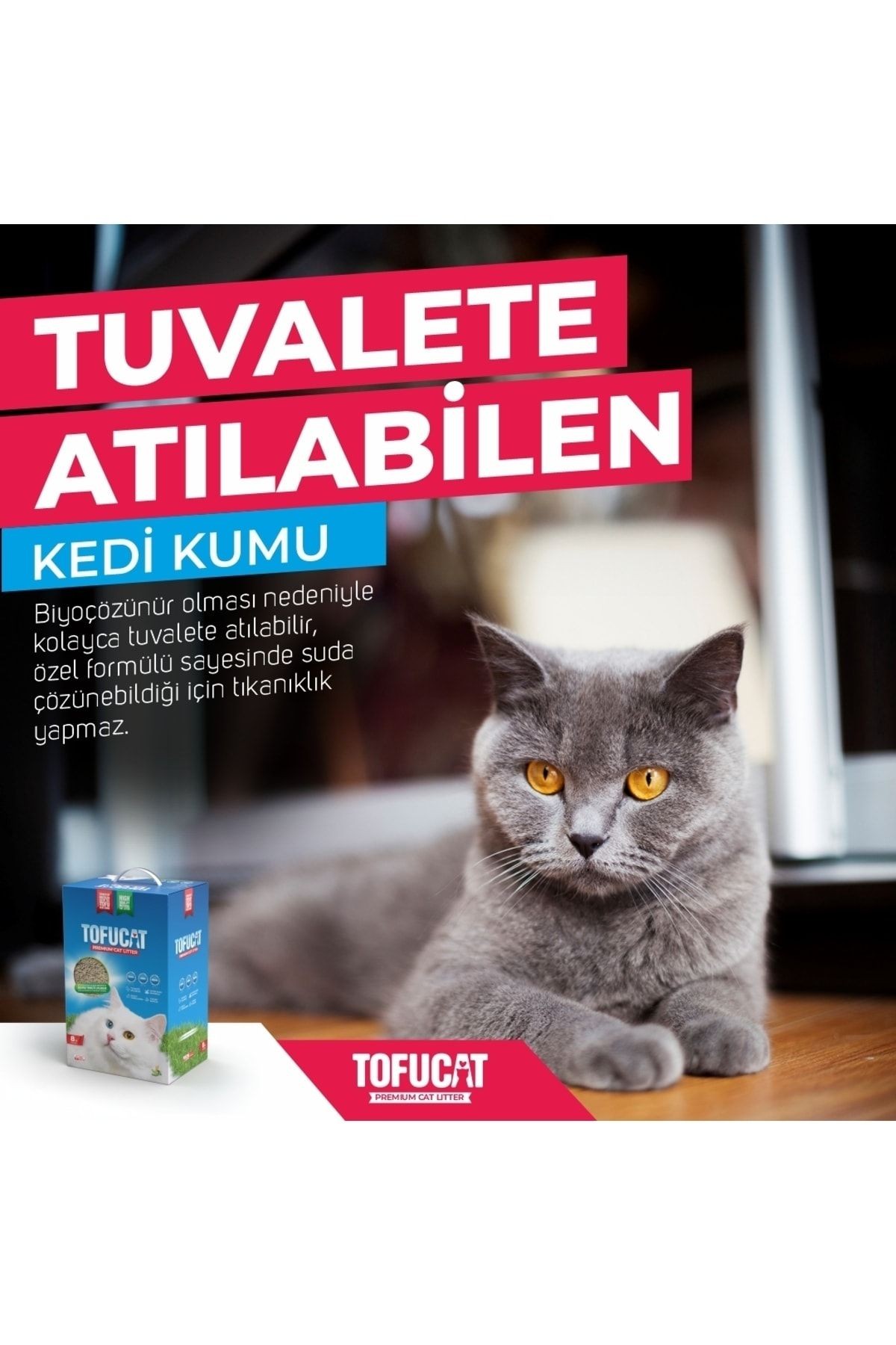 10 Litre, Topaklanan, Üstün Koku Hapsedebilen, Tuvalete Atılabilen, Doğal, Tofu Kedi Kumu