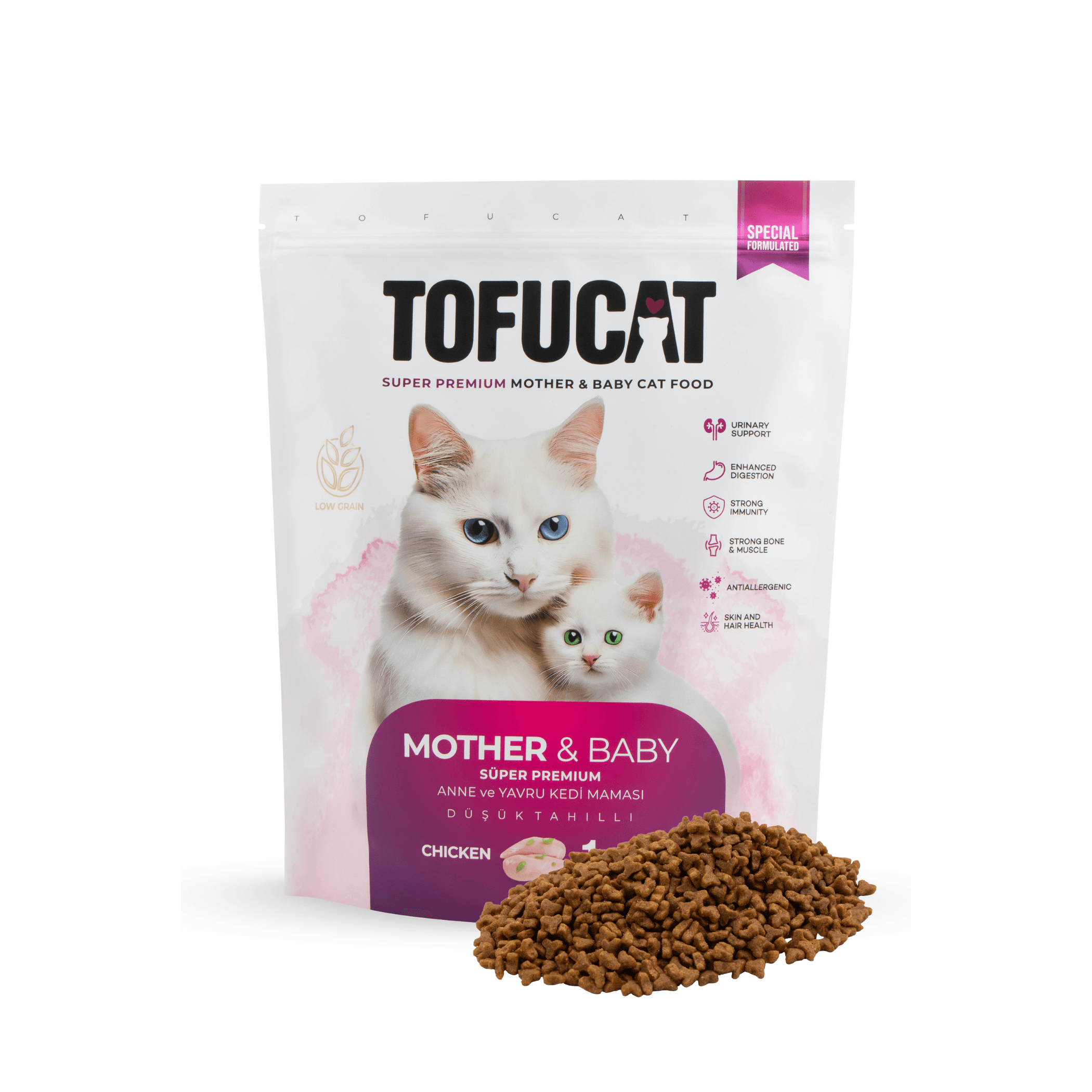 Tofucat Super Premium Mother&Baby Tavuklu Yavru Kedi maması 1,5 kg - Antialerjenik ve Düşük Tahıllı