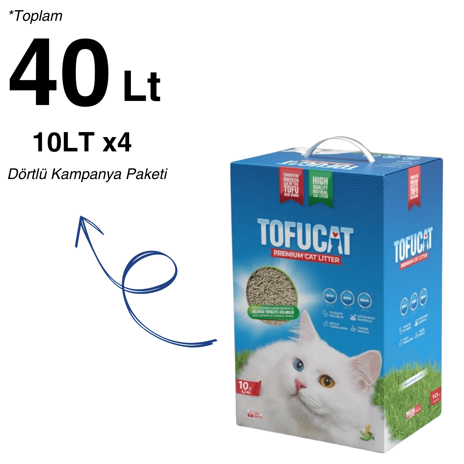 TofuCat 40 Litre (10 Litre x 4 Adet) Fırsat Paketi