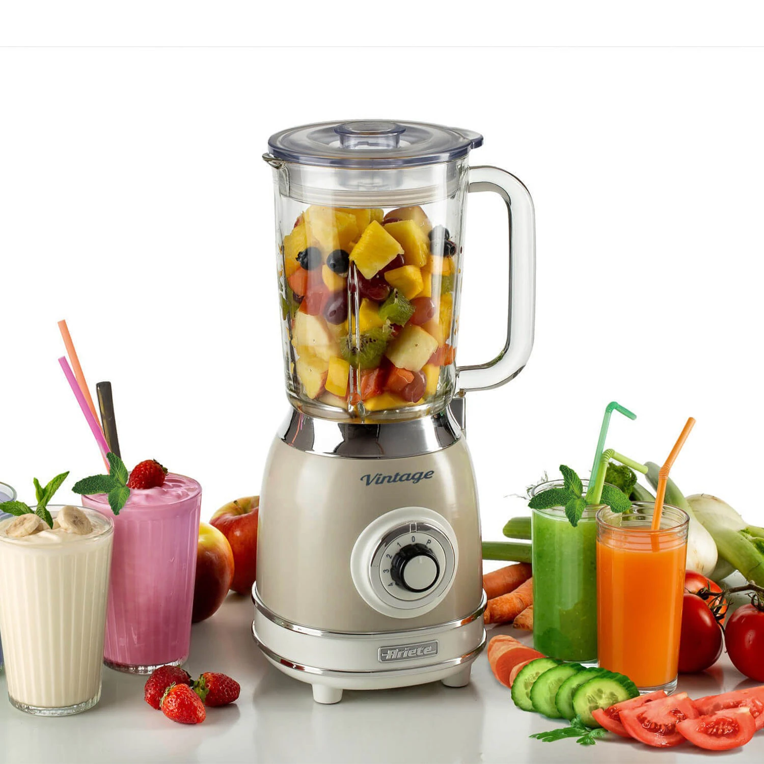ARİETE VİNTAGE CAM BLENDER BEJ