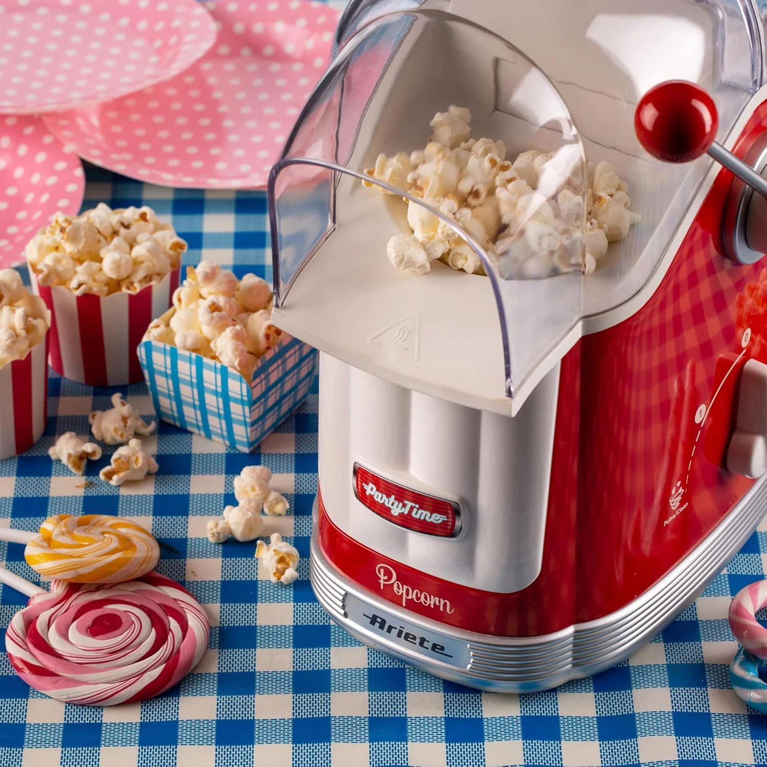 ARİETE Party Time Kırmızı Patlamış Mısır Makinesi