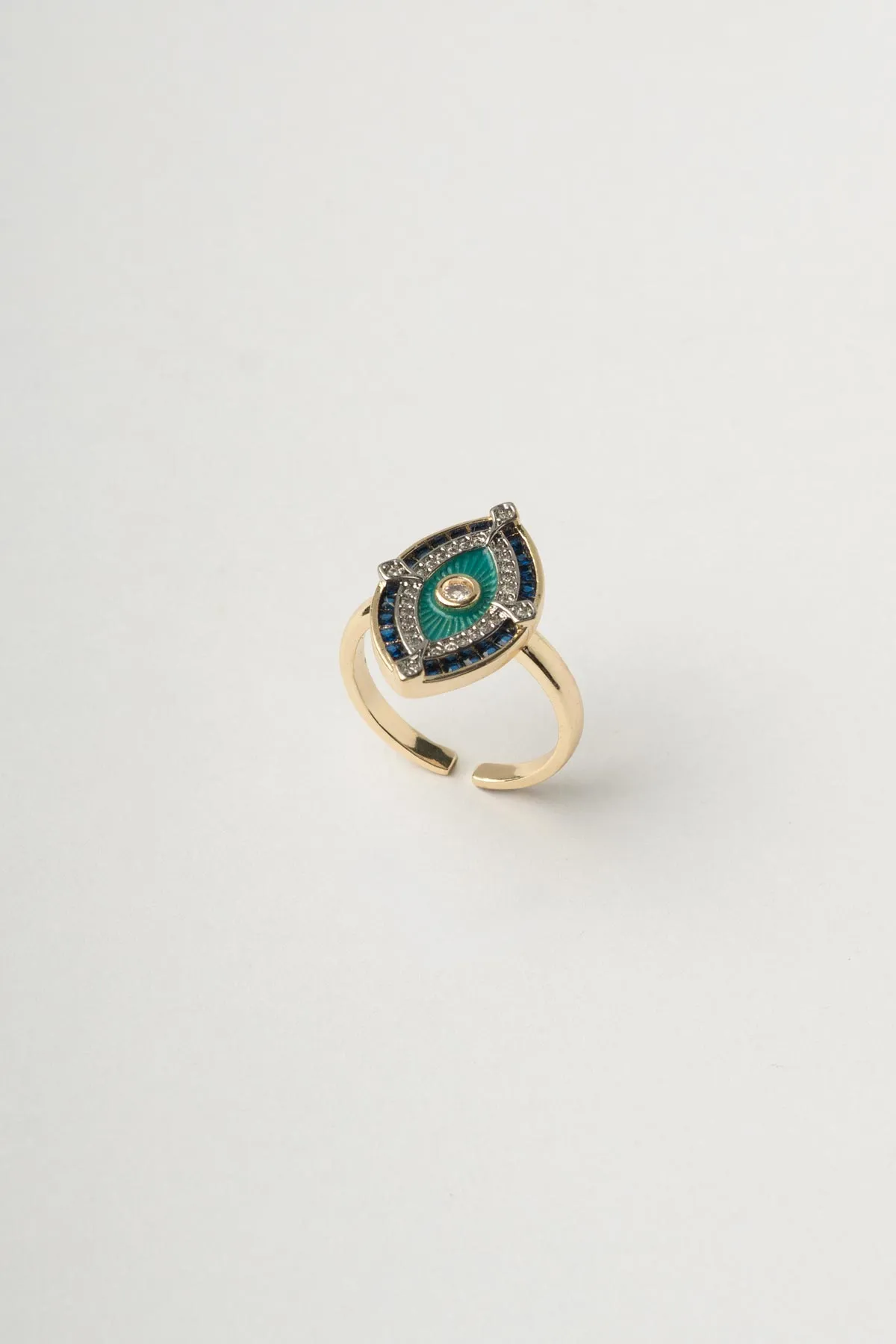 Gold Green Eye Glory Yüzük AYZ8460