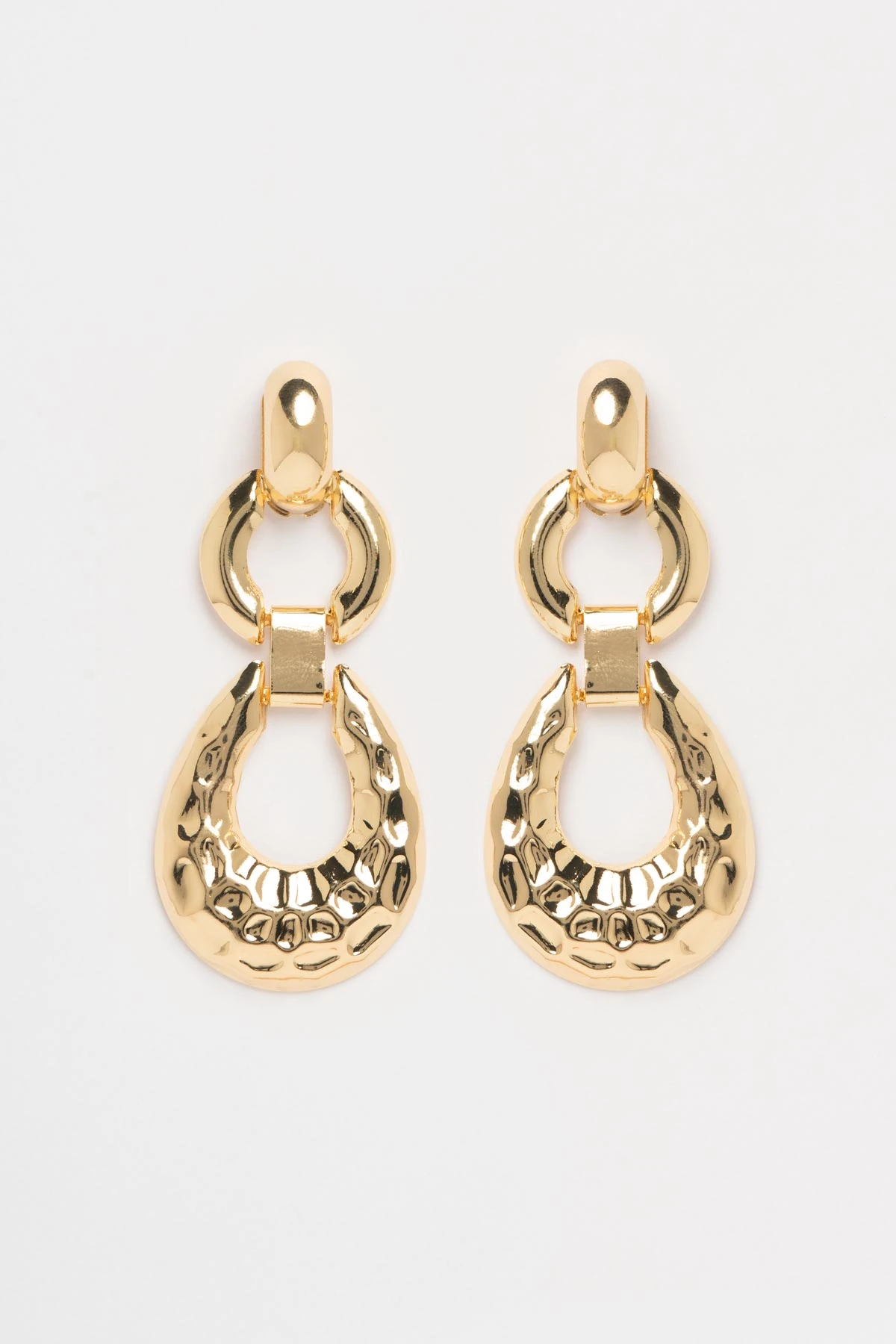 Gold Desenli Tokmak Tasarım Stefany Küpe AKE9665