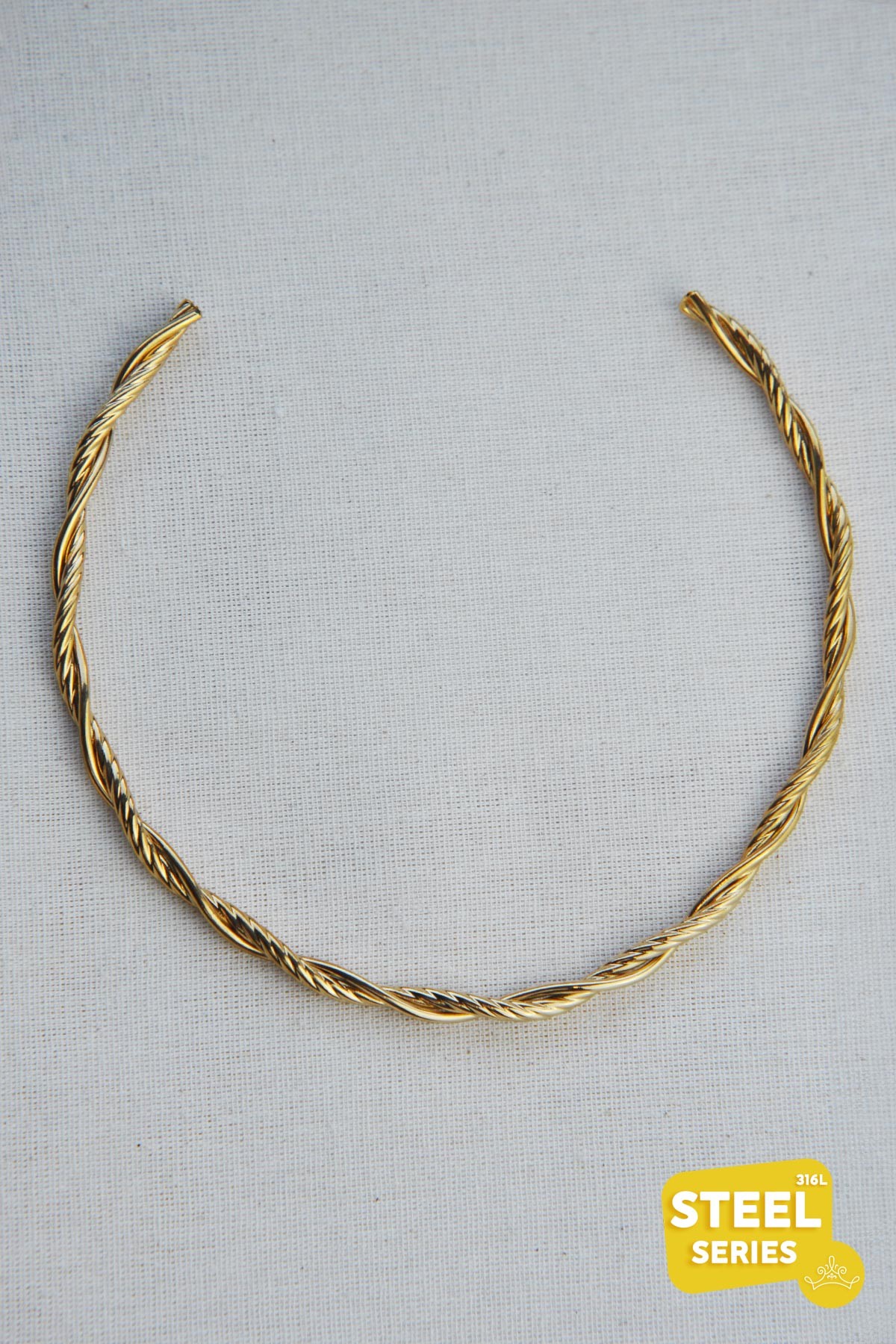 Basic Gold Burgu Tasarım Choker Çelik Kolye AKL2941