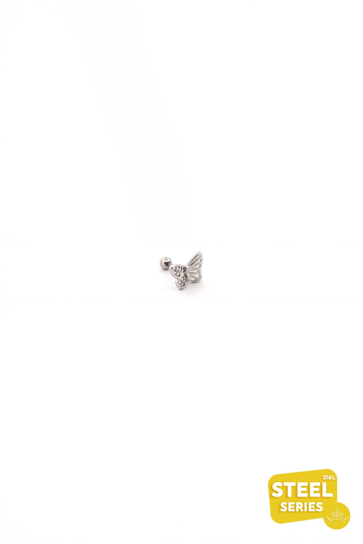 Silver Zirkon Butterfly 8mm Piercing APR2213