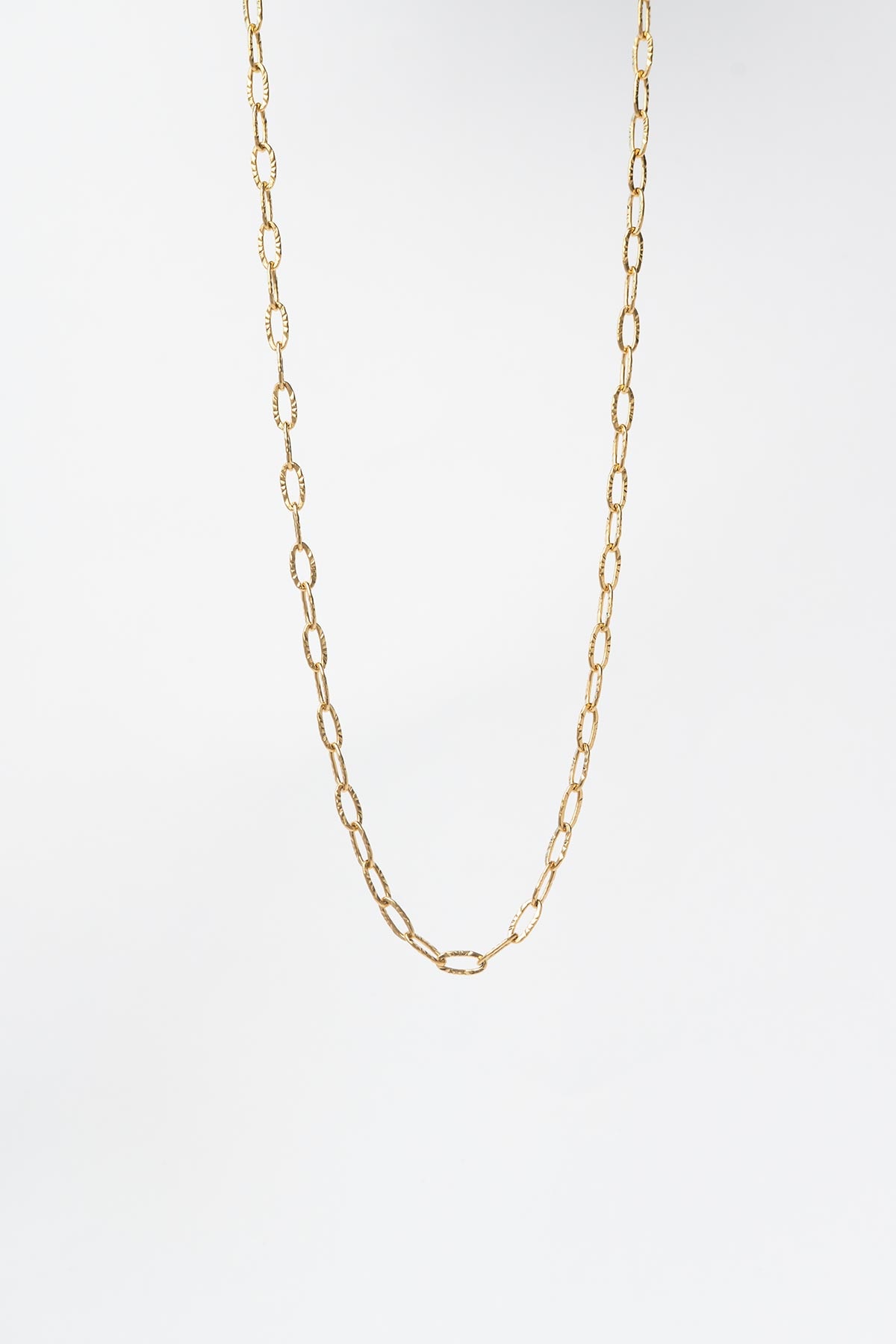 Gold Parlak Basic Zincir 60cm Çelik Kolye AKL4204