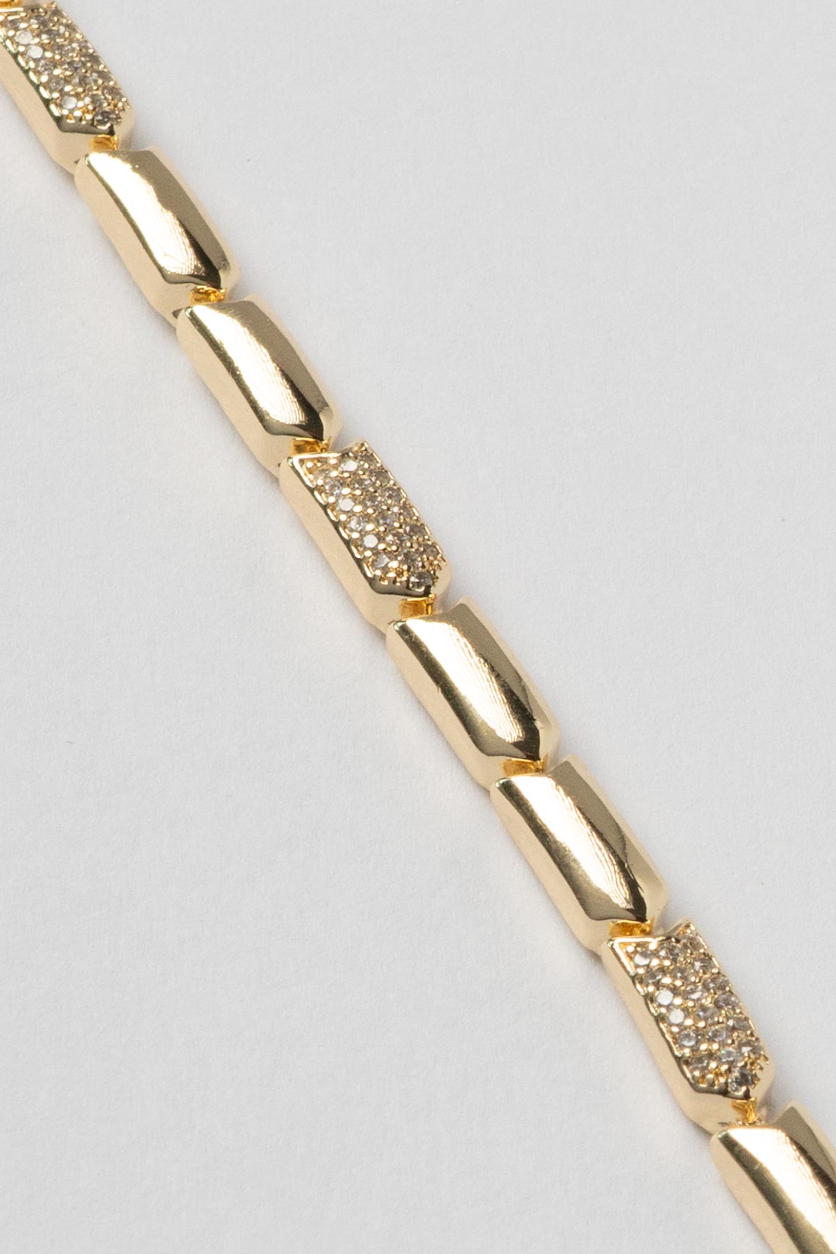 Gold 14K Zirkon Detay Ve Boş Bakla Tasarım Luxury Bileklik ABL7383