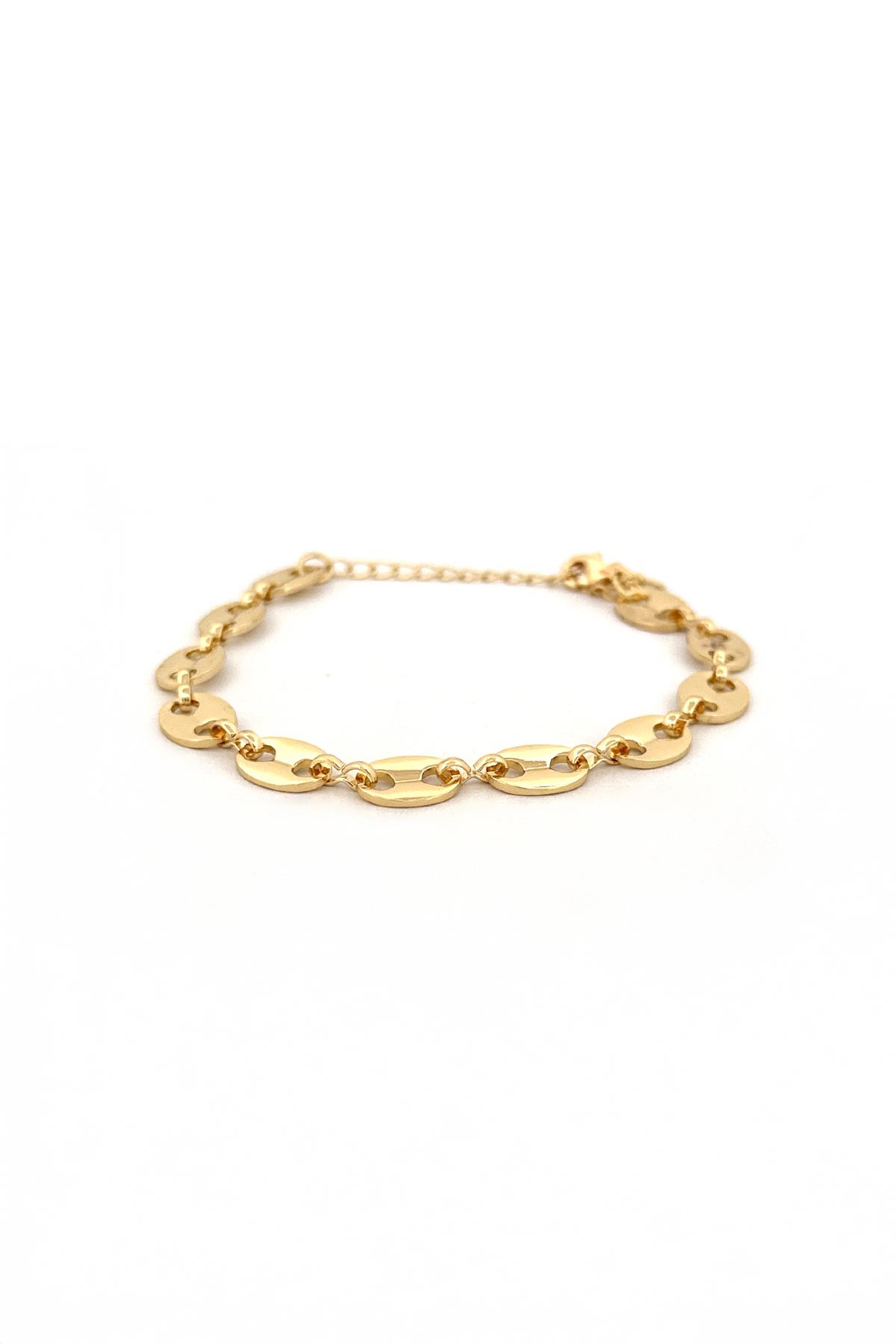 Gold Dolgulu Oval Tasarım Ether Bileklik ABL7112