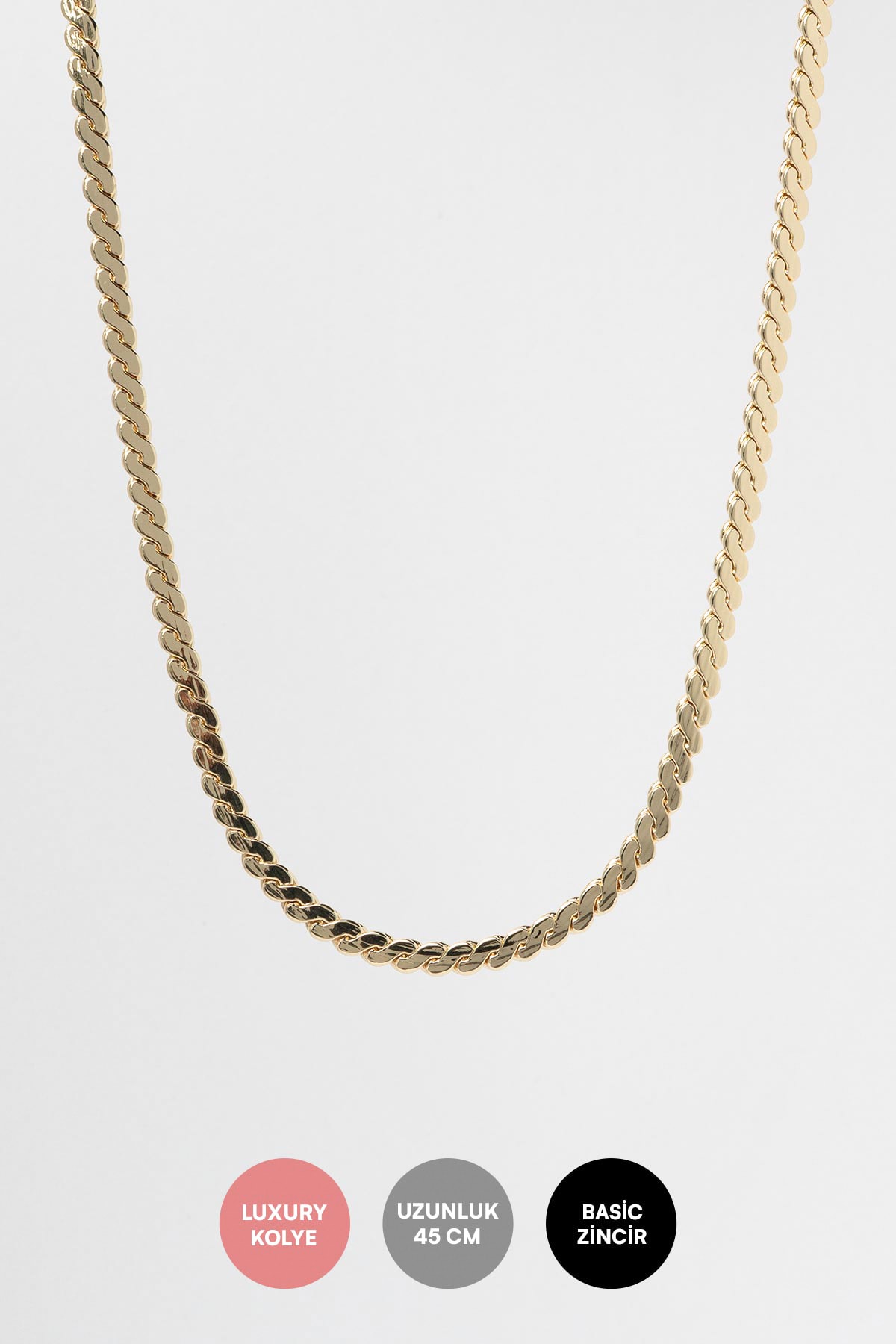 Gold 14K S Tasarım Luxury Kolye AKL4249