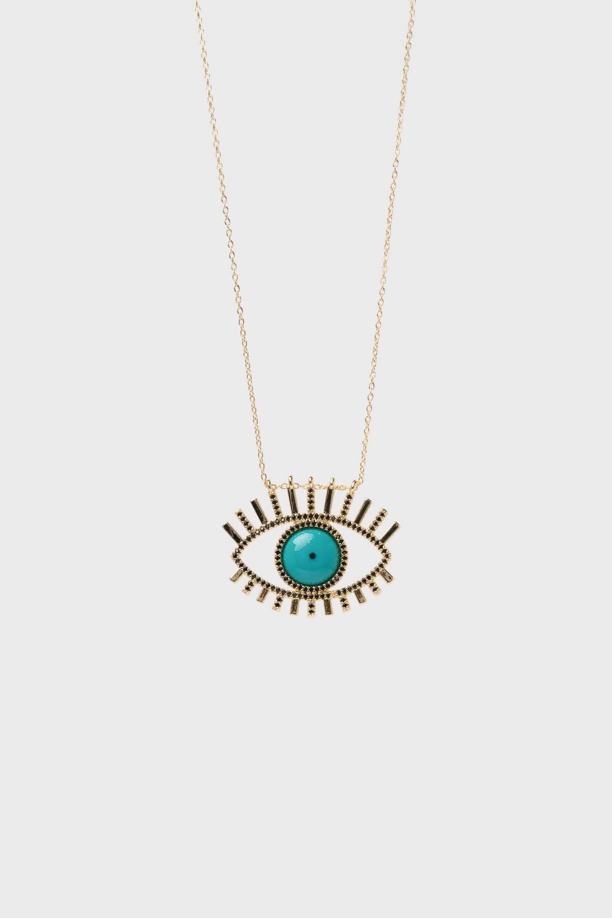 Gold Turquoise Gaze Luxury Kolye AKL4281