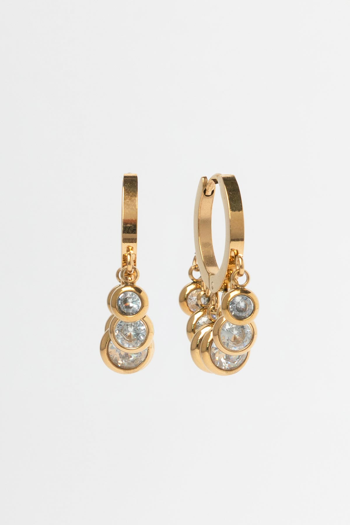 Gold Kristal Shakira Çelik Küpe AKE5649
