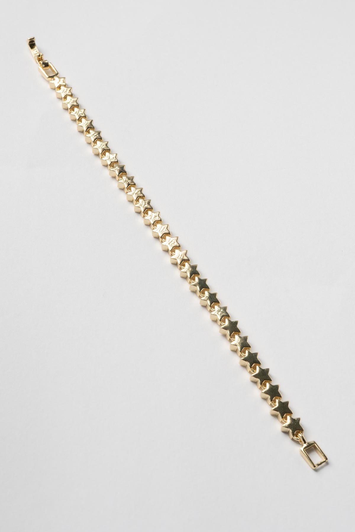 Gold 14K Taşsız Minimal Yıldız Sıralı Luxury Bileklik ABL7400