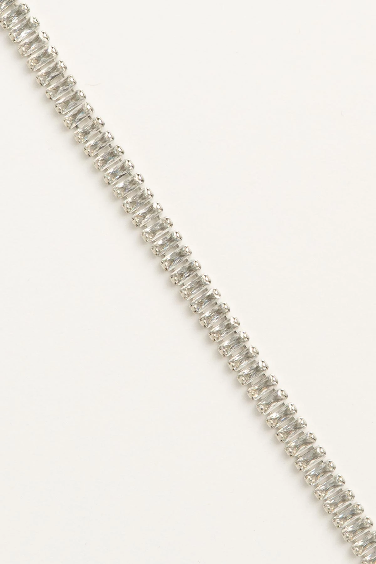 Silver Medium Baget Sıralı Suyolu Bileklik ABL7629