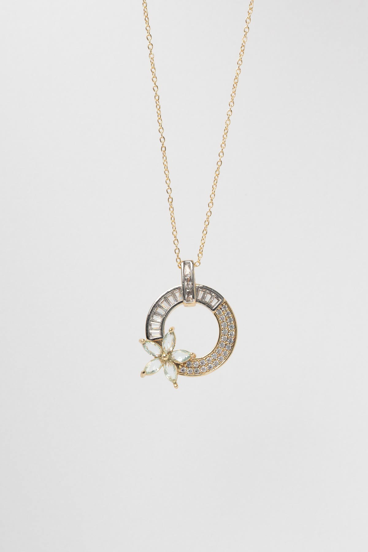 Gold Daisy Halo Luxury Kolye AKL4299
