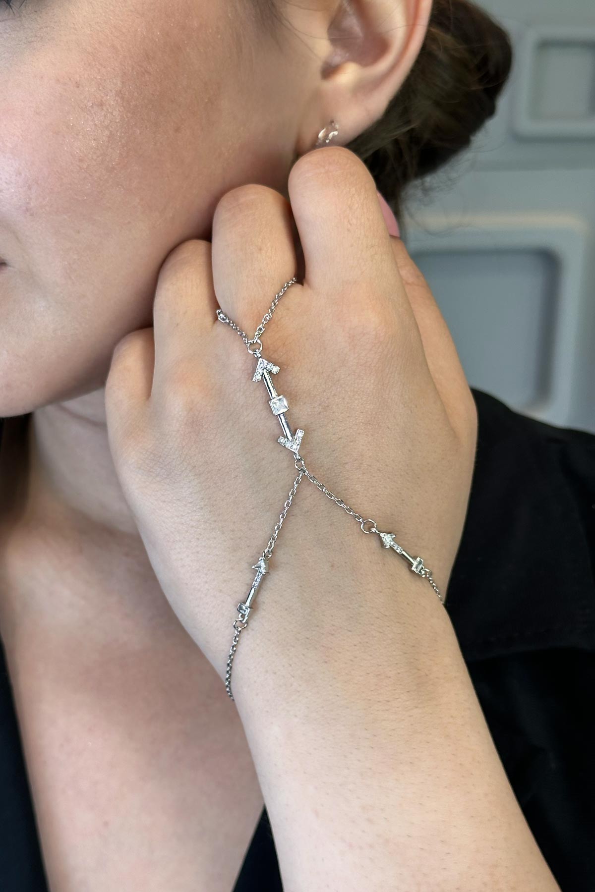 Silver Kristal Detay Zirkon Oklar Şahmeran ASH1114