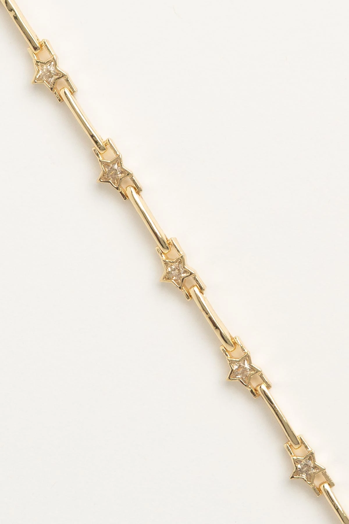 Gold Minimal Kristal Yıldız Sıralı Luxury Bileklik ABL7618