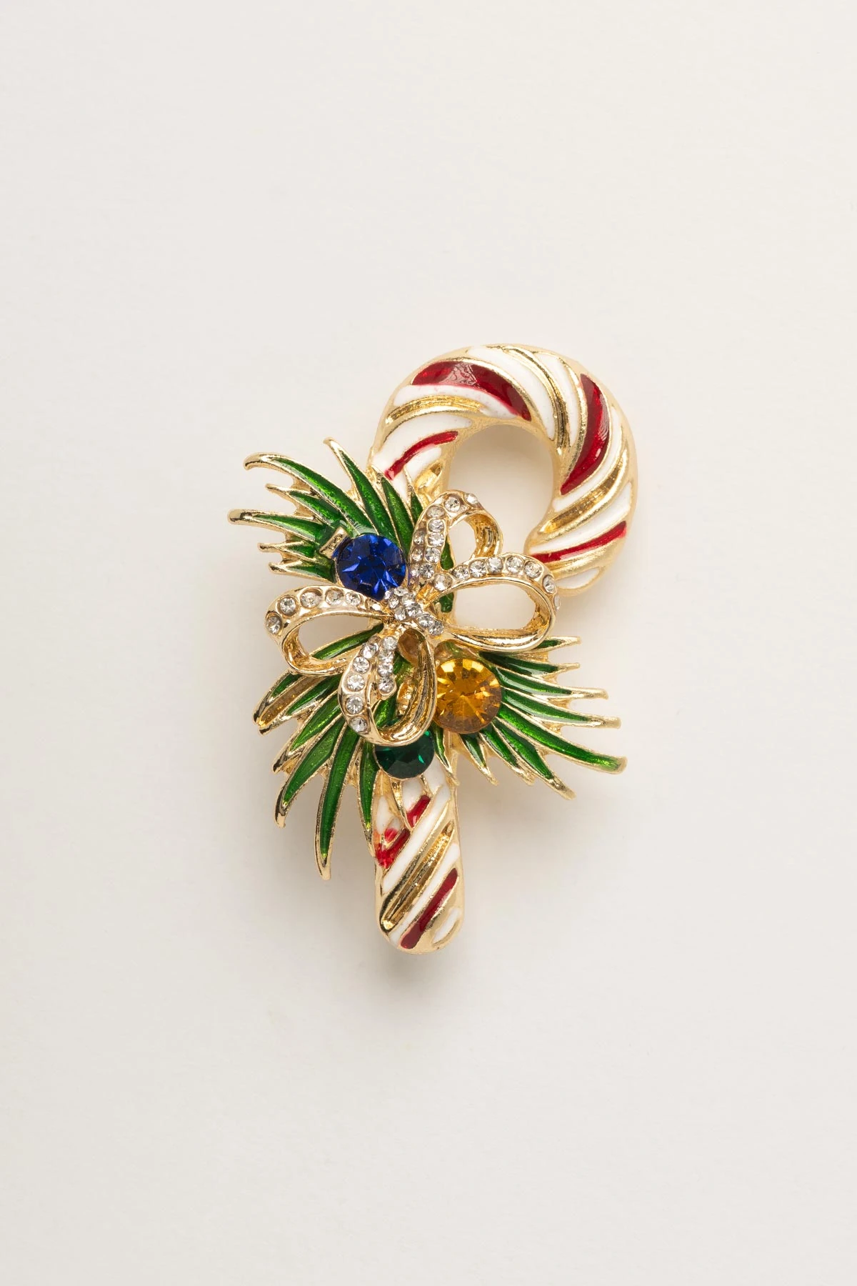 Renkli Yılbaşı Şeker Kamışı Yaka Broşu ABR9174