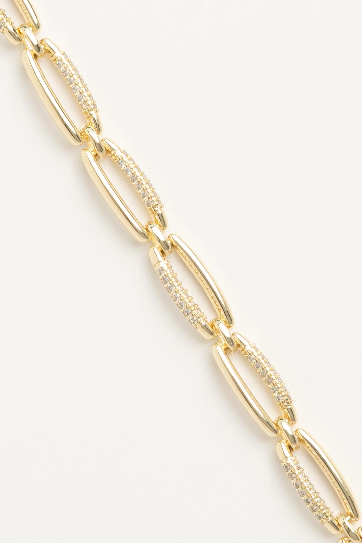 Gold Zirkon Taş Detay Büyük Zincir Tasarım Luxury Bileklik ABL7612