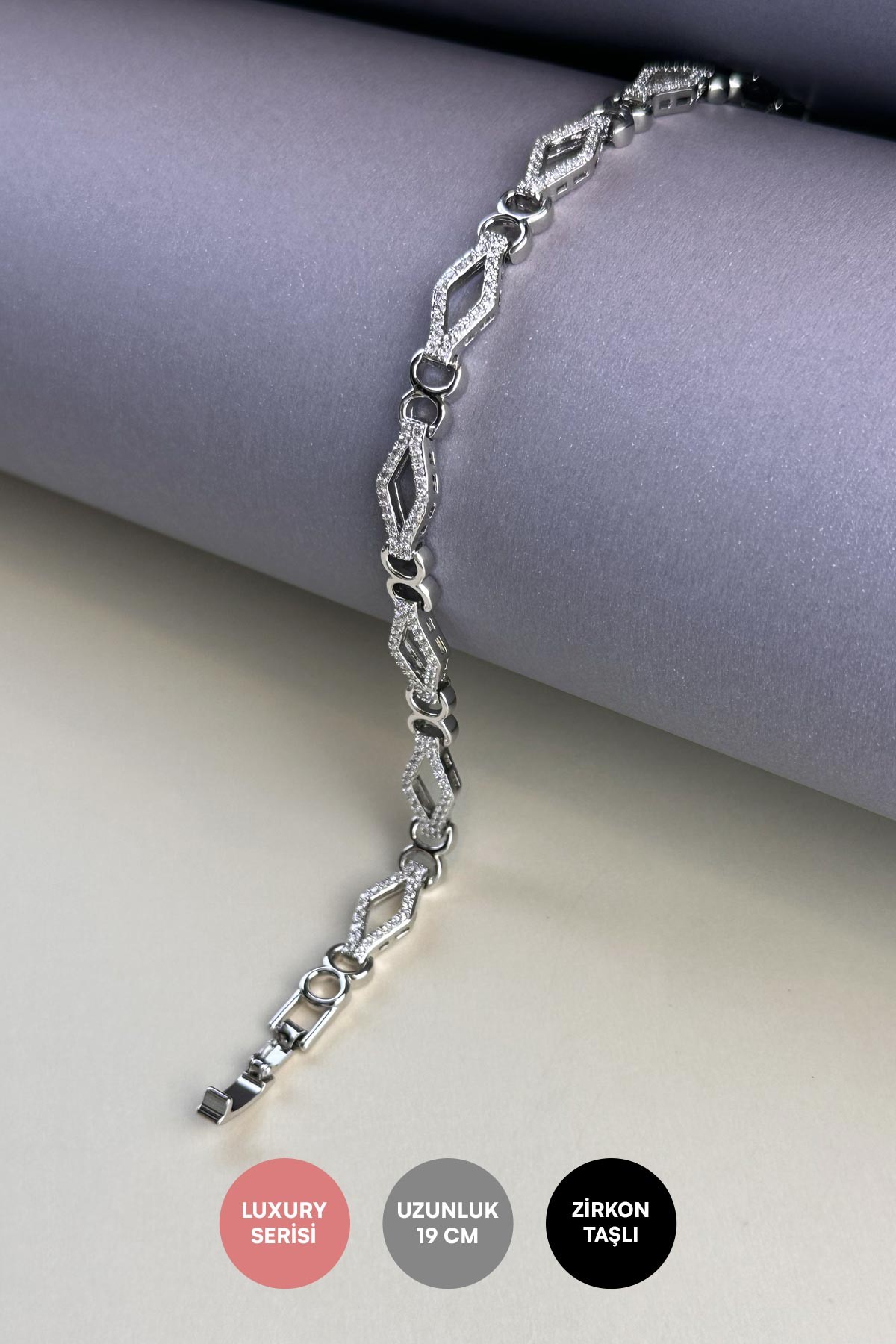 Silver Zirkon Tasarım Broadway Luxury Bileklik ABL7184