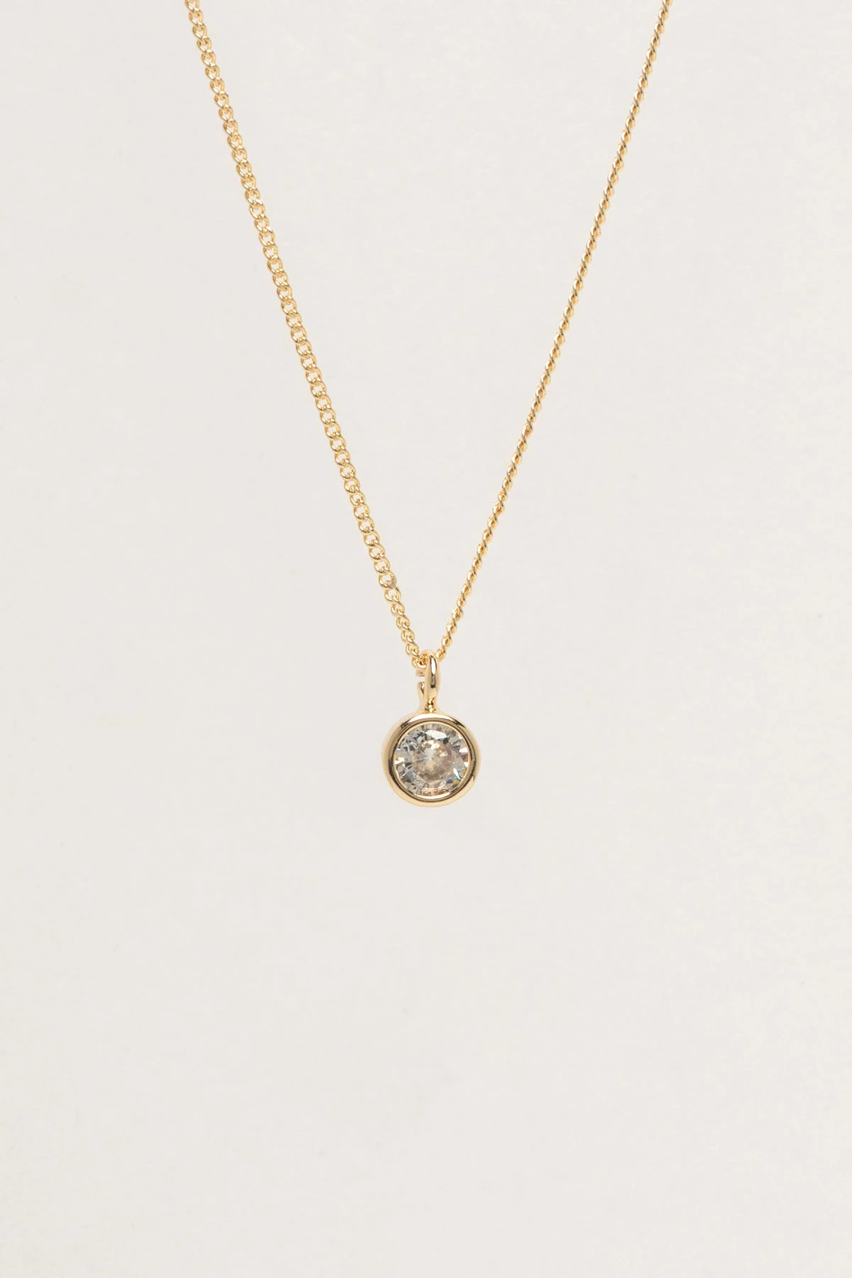 Gold Yuvarlak Tektaş Sallantılı Luxury Kolye AKL4398