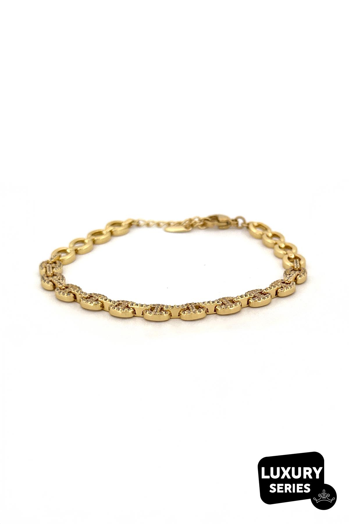 Gold Minimal Sıra Zirkon Ether Tasarım Luxury Bileklik ABL7030