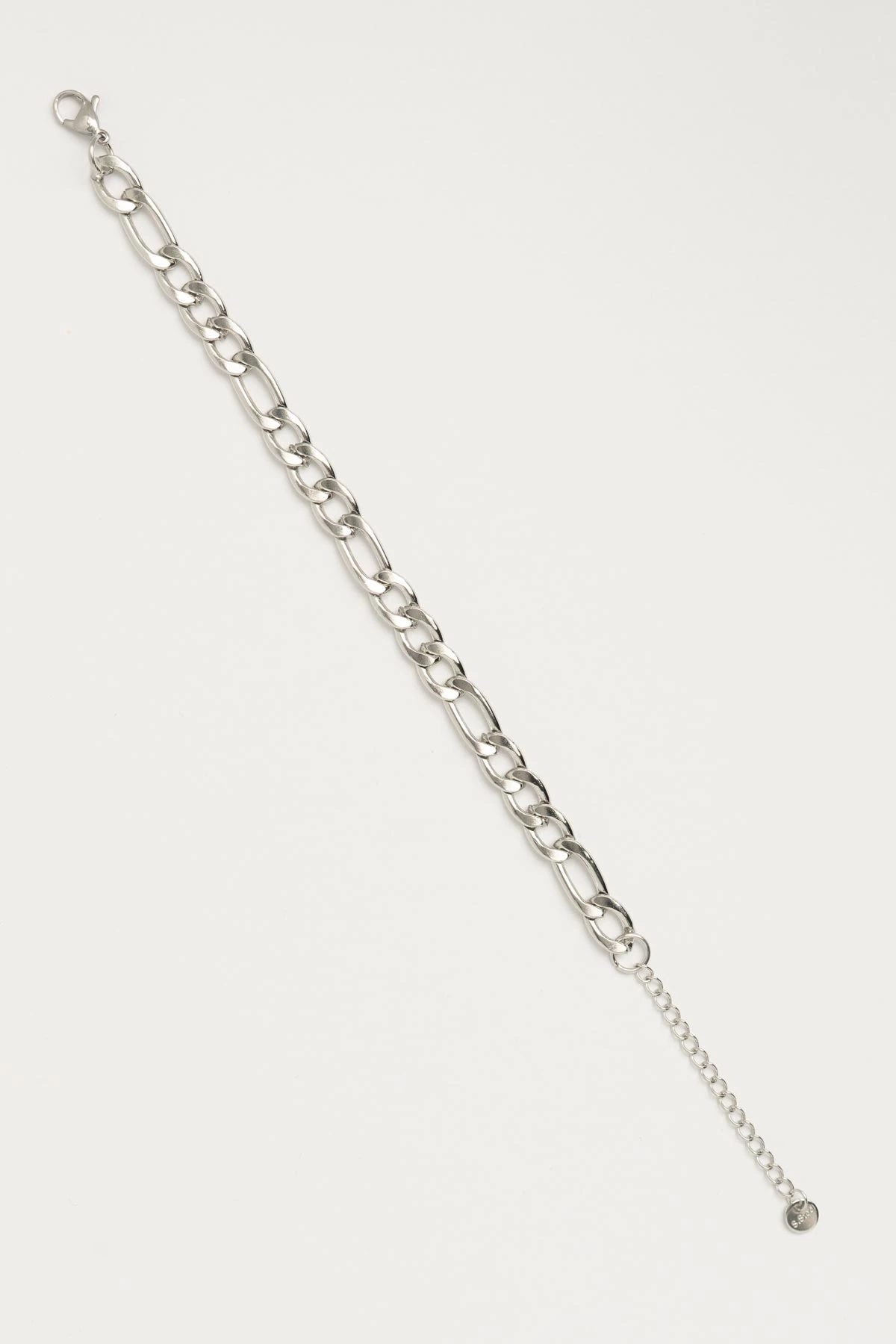 Silver Kalın Figaro Zincir Çelik Bileklik ABL7554