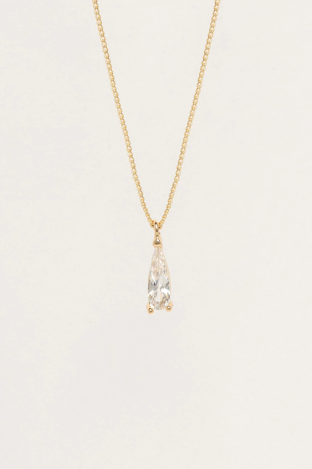 Gold Kristal Taş Damla Sallantılı Luxury Kolye AKL4392