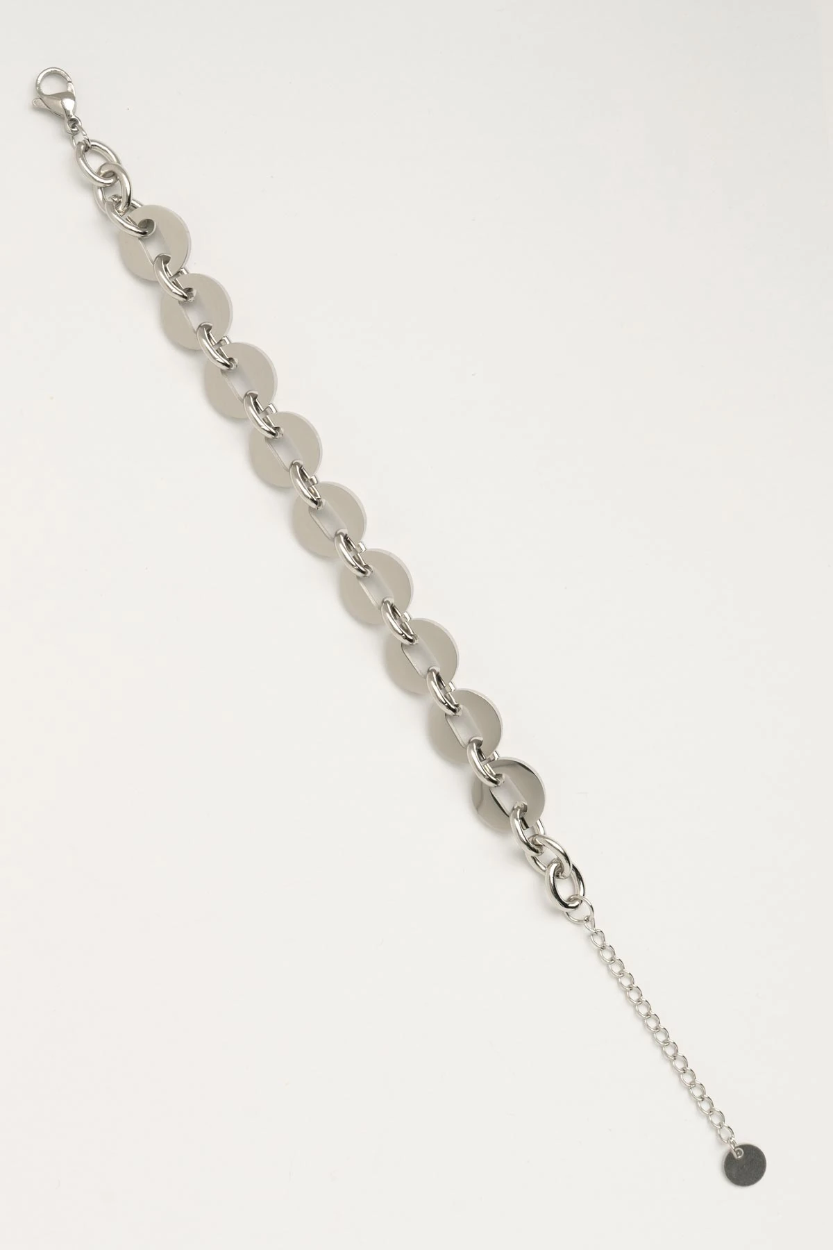 Silver Kalın Dolgulu Oval Zincir Çelik Bileklik ABL7209