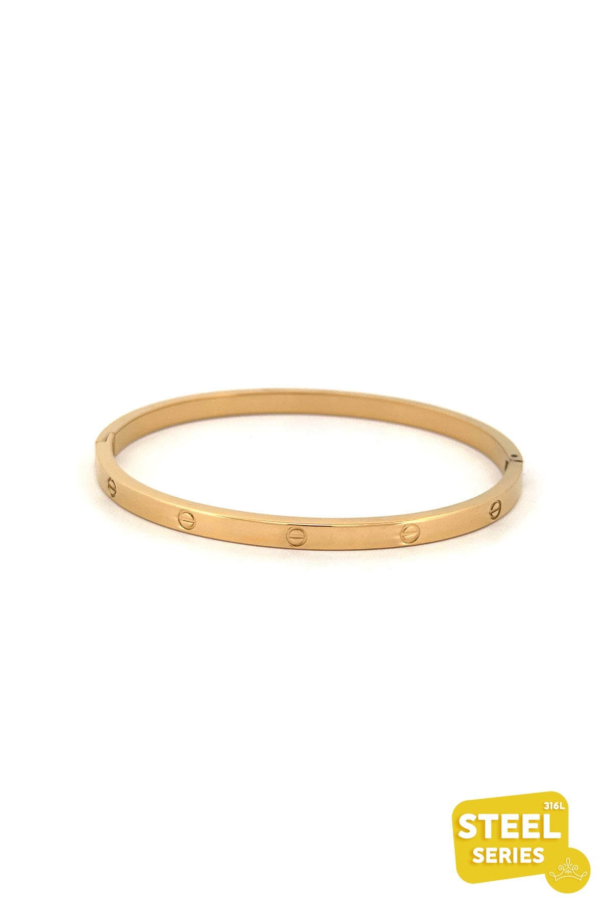 Gold Slim Design Love Two Çelik Bileklik ABL1354