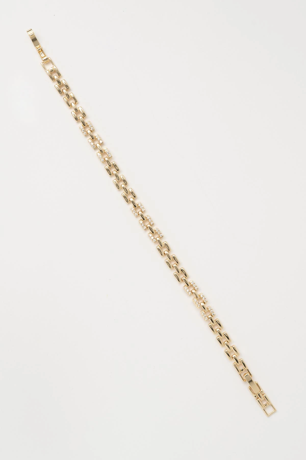 Gold 14K Zirkon Taş Detay Kraliyet Yolu Tasarım Luxury Bileklik ABL7572