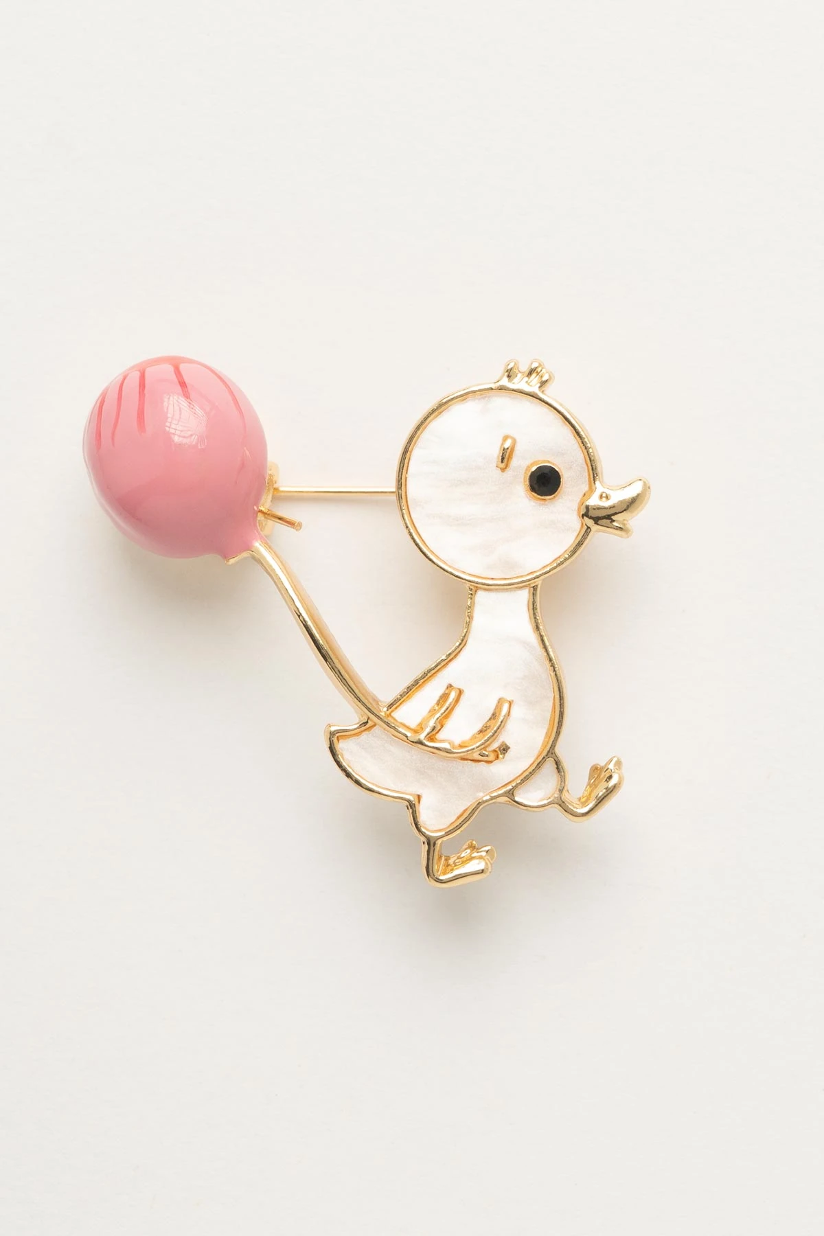Pembe Yavru Ördek Yaka Broşu ABR9142