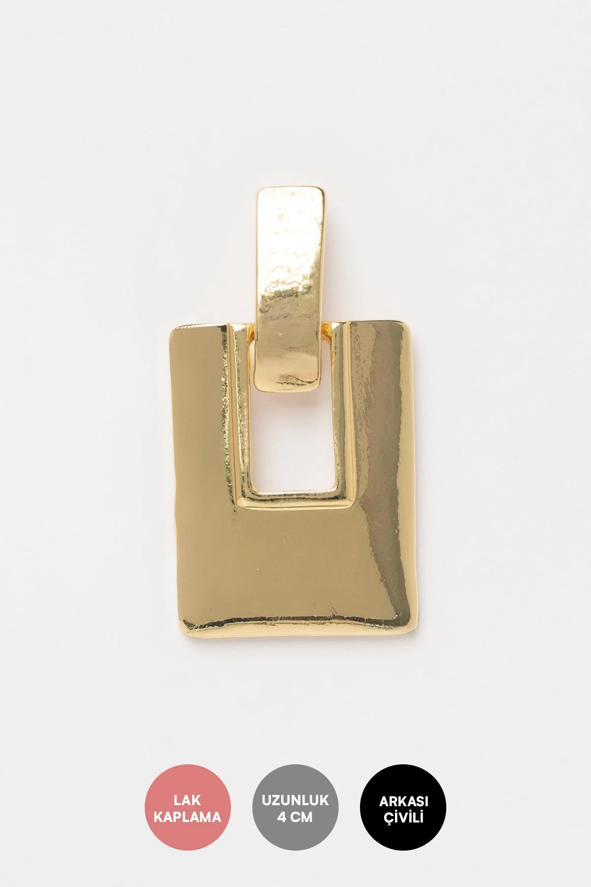 Gold Retro Block Stefany Küpe AKE9669