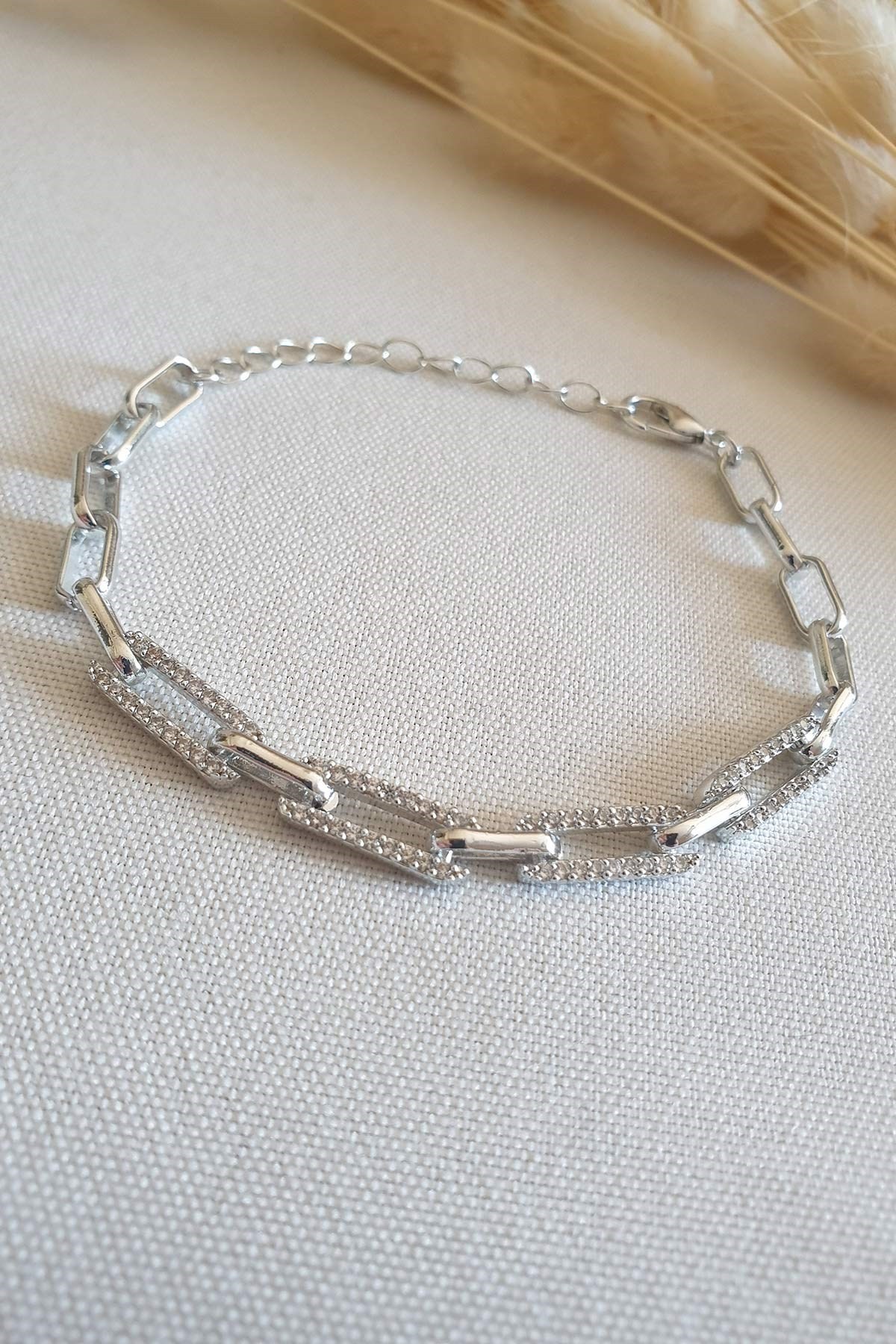 Silver Slim Chain Bileklik Abl0561