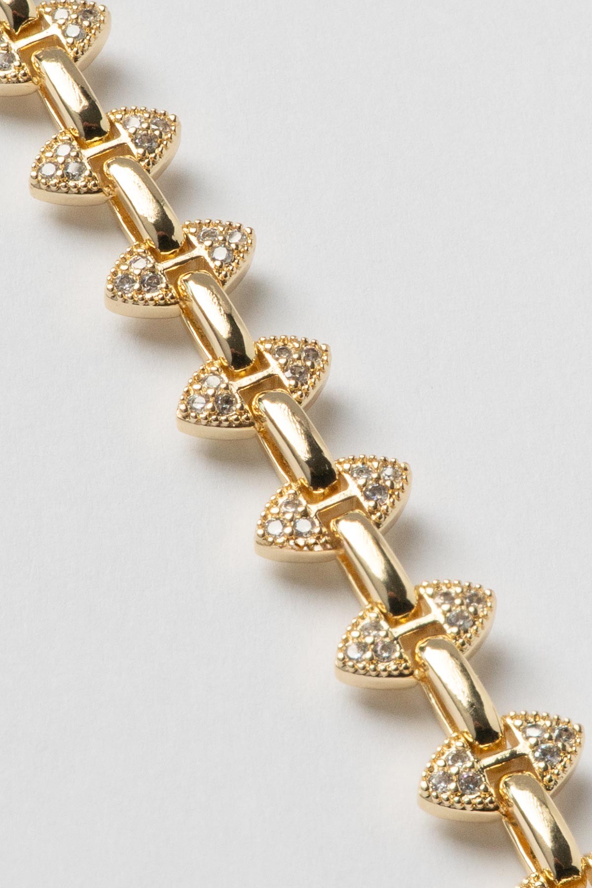 Gold 14K Zirkon Detay Çift Yönlü Ok Tasarım Luxury Bileklik ABL7380