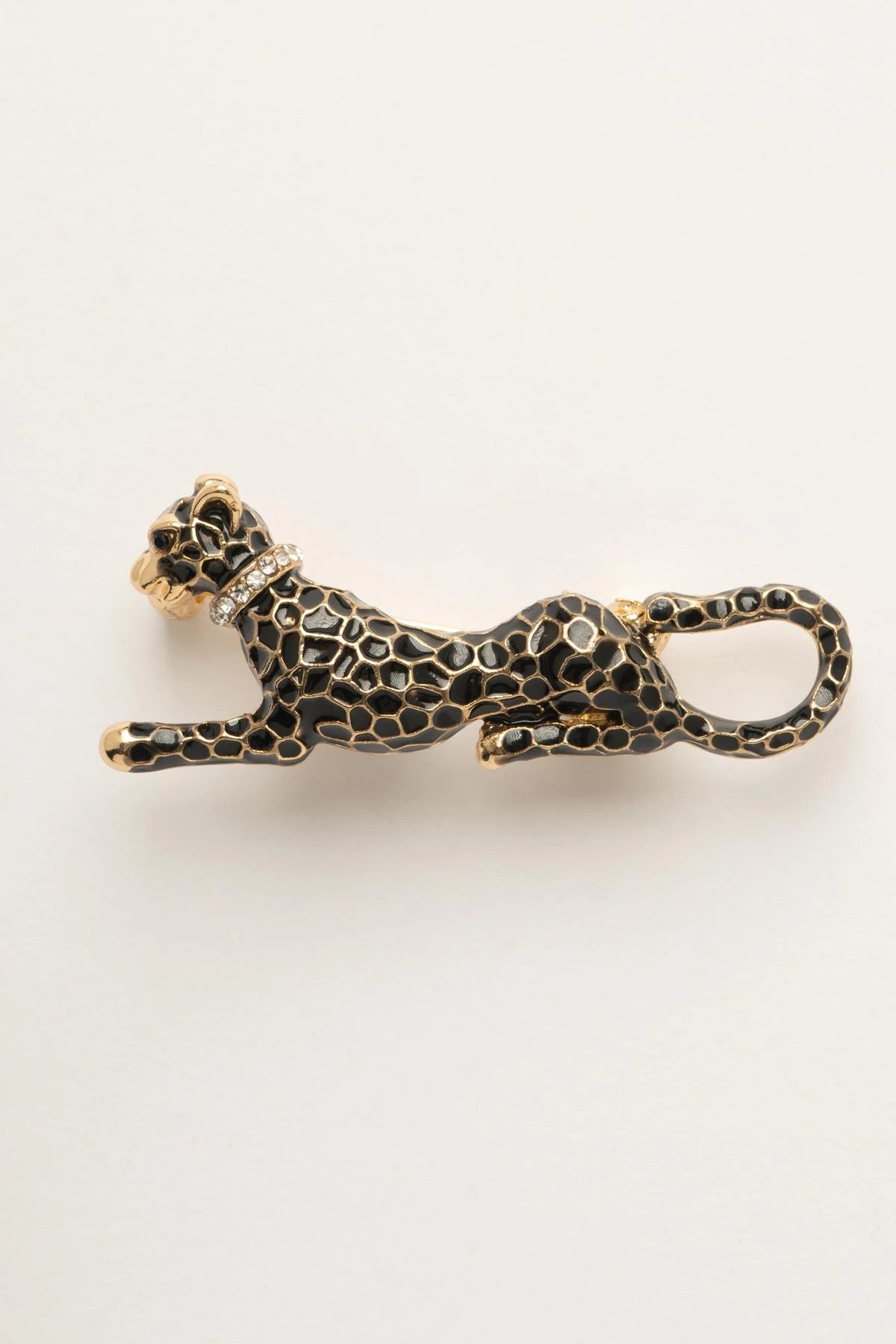 Siyah Leopar Yaka Broşu ABR9151