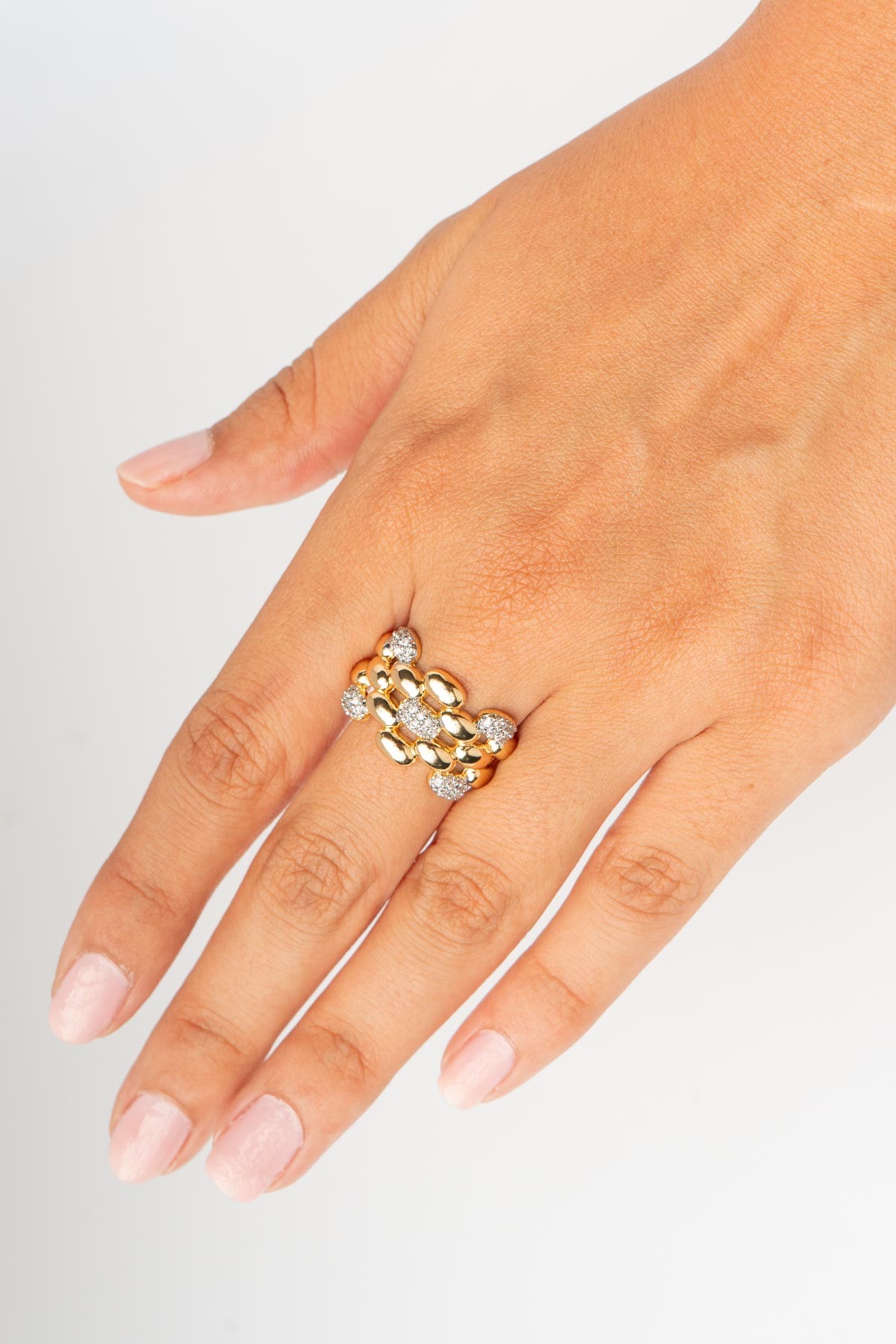 Gold Zirkon Minimal Elliptical Glory Yüzük AYZ8398